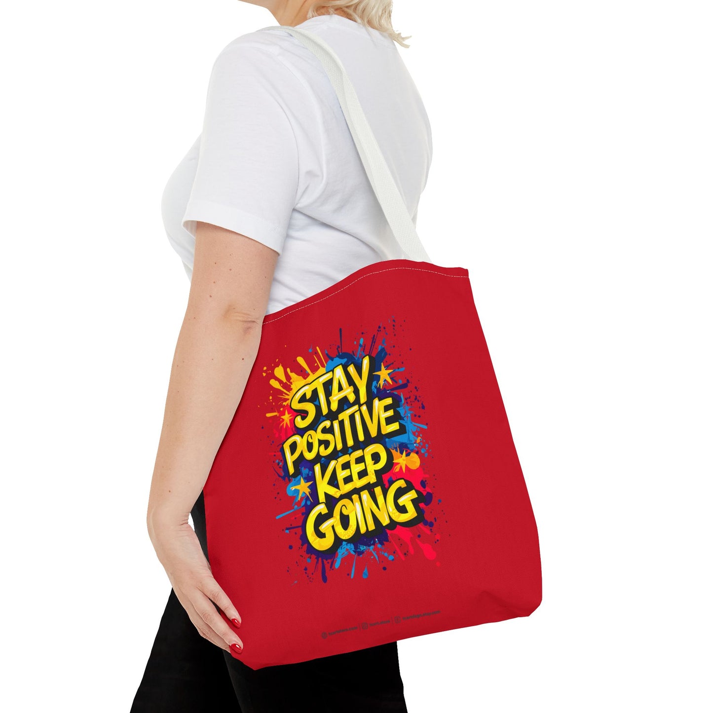 Stay Positive Keep Going Tote Bag (AOP)