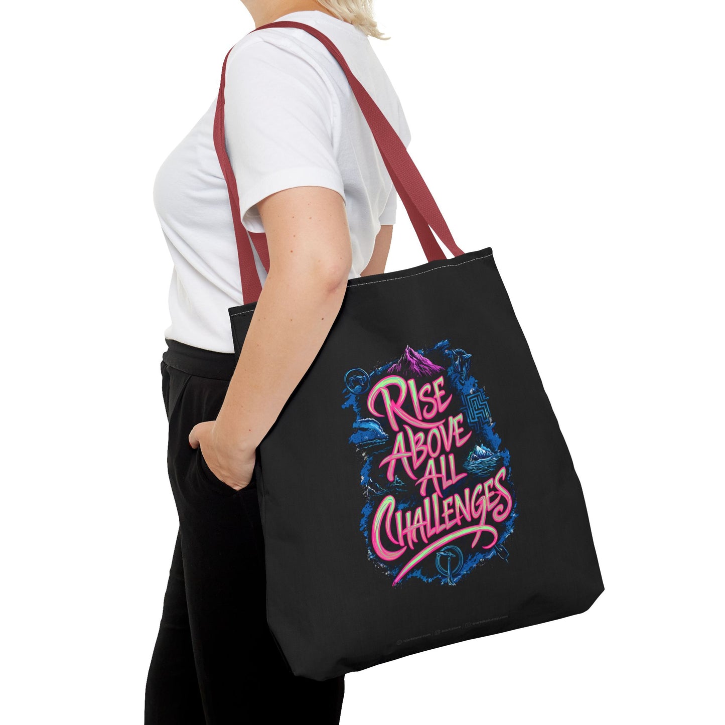 Rise Above All Challenges Tote Bag (AOP)