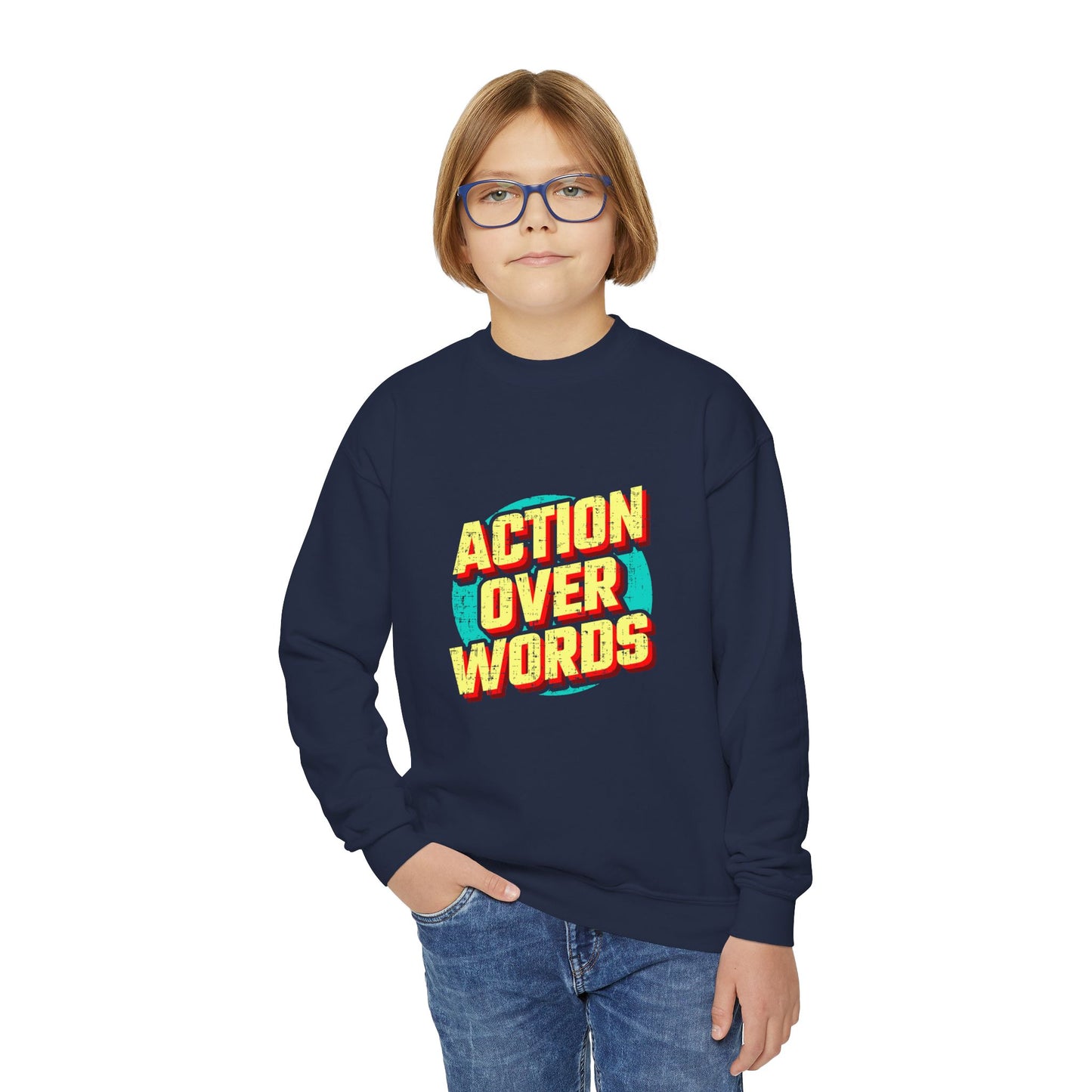 Action Over Words Youth Crewneck Sweatshirt