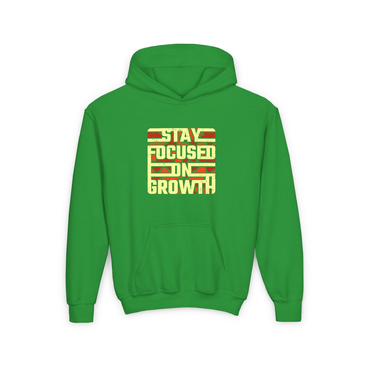 Stay Focused On Growth Youth Heavy Blend Hooded Sweatshirt