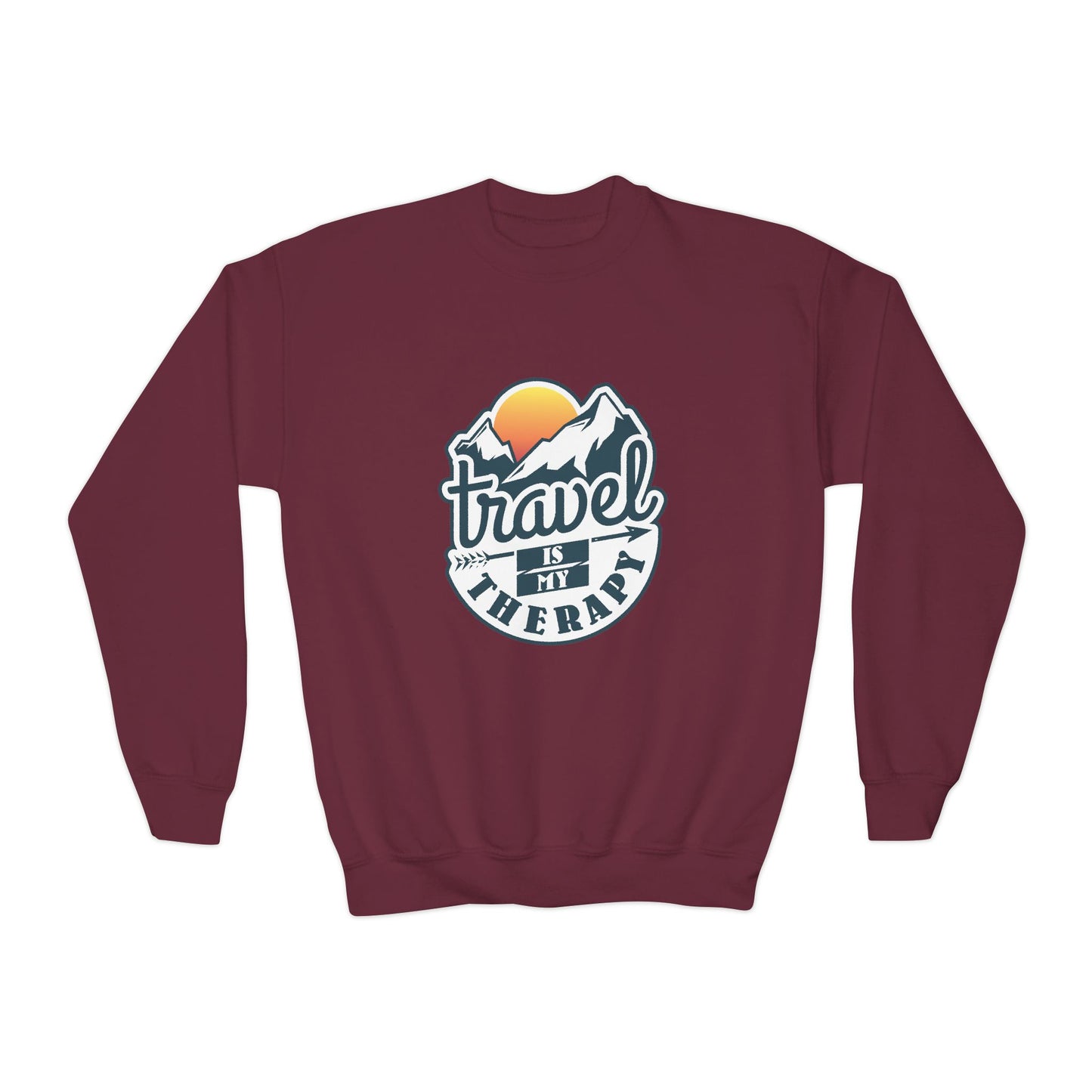 Travel Is My Therapy Youth Crewneck Sweatshirt