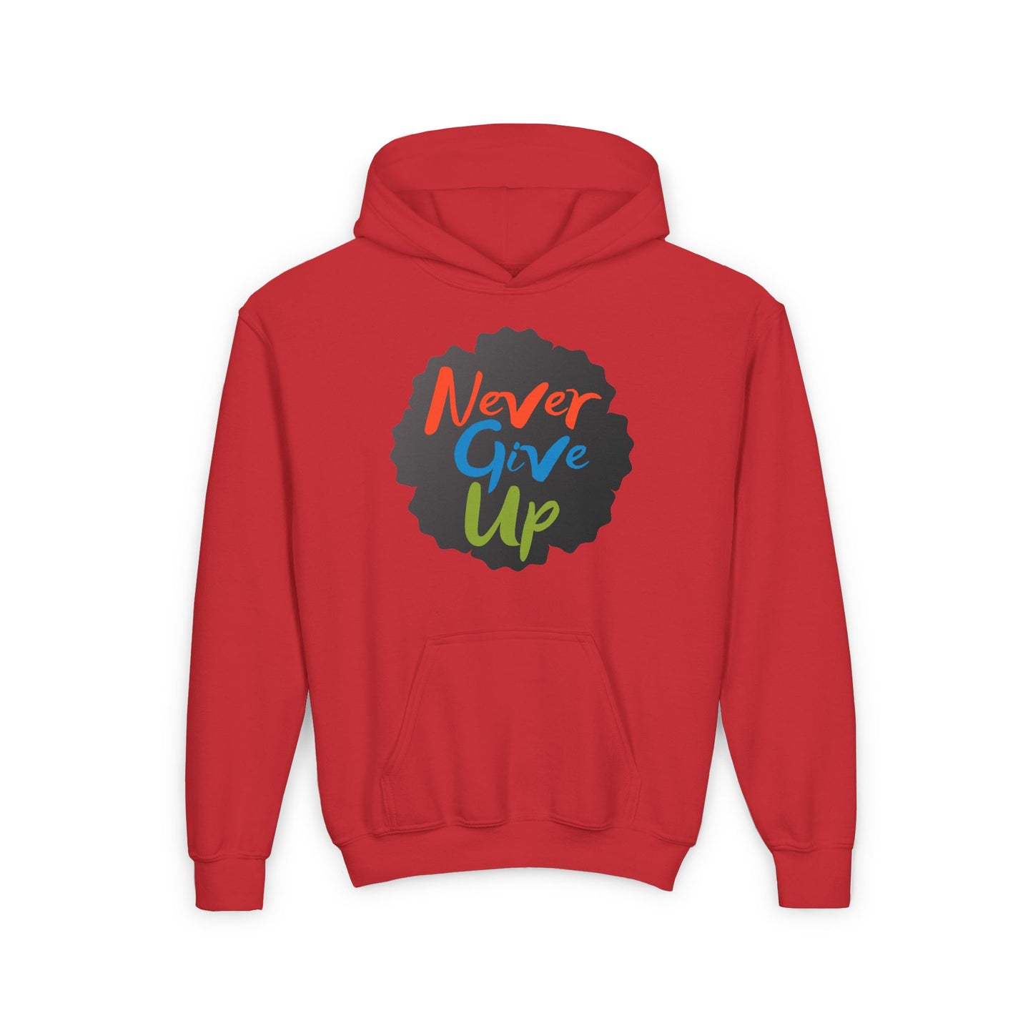 Never Give Up Youth Heavy Blend Hooded Sweatshirt