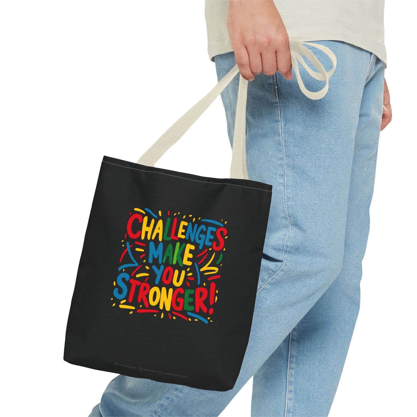 Challenges Make You Stronger! Tote Bag (AOP)