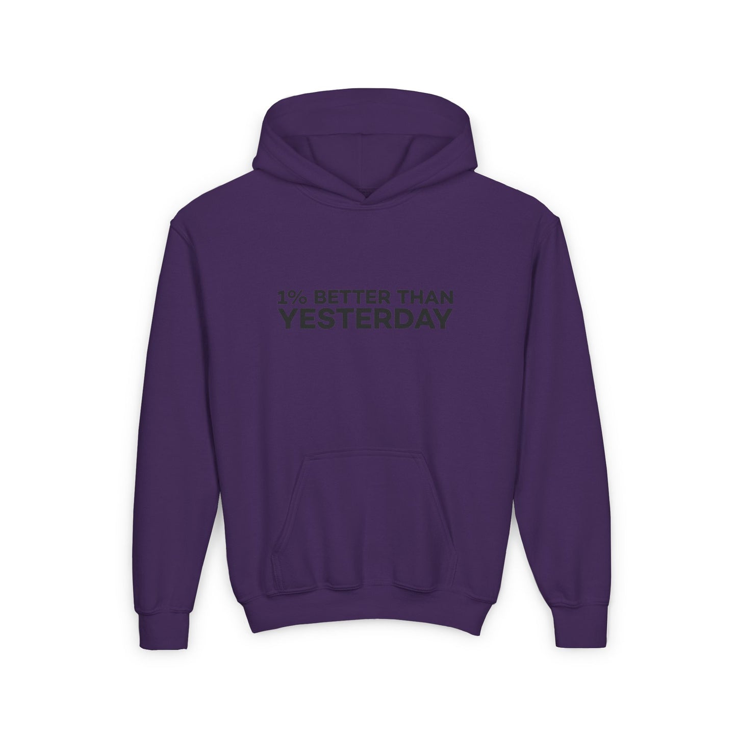 1% Better Than Yesterday Youth Heavy Blend Hooded Sweatshirt