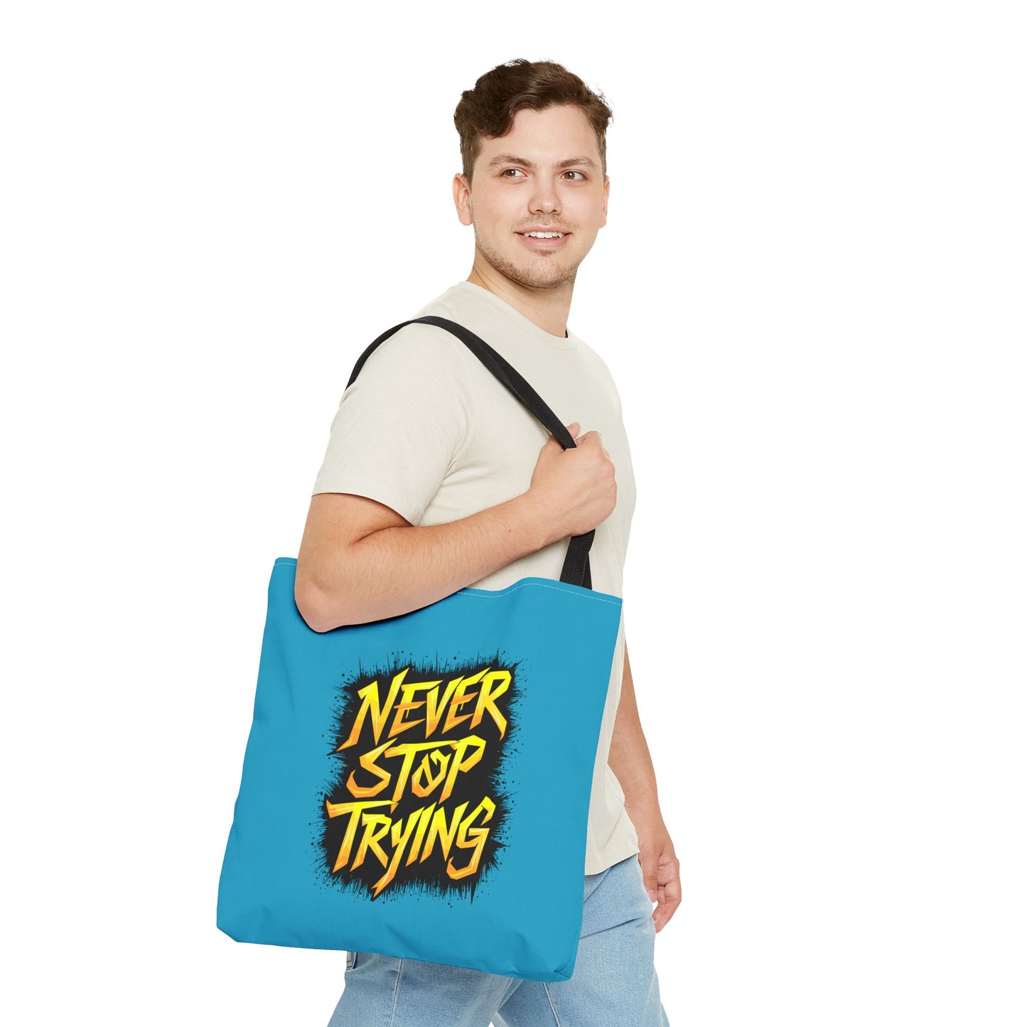 Never Stop Trying Tote Bag (AOP)