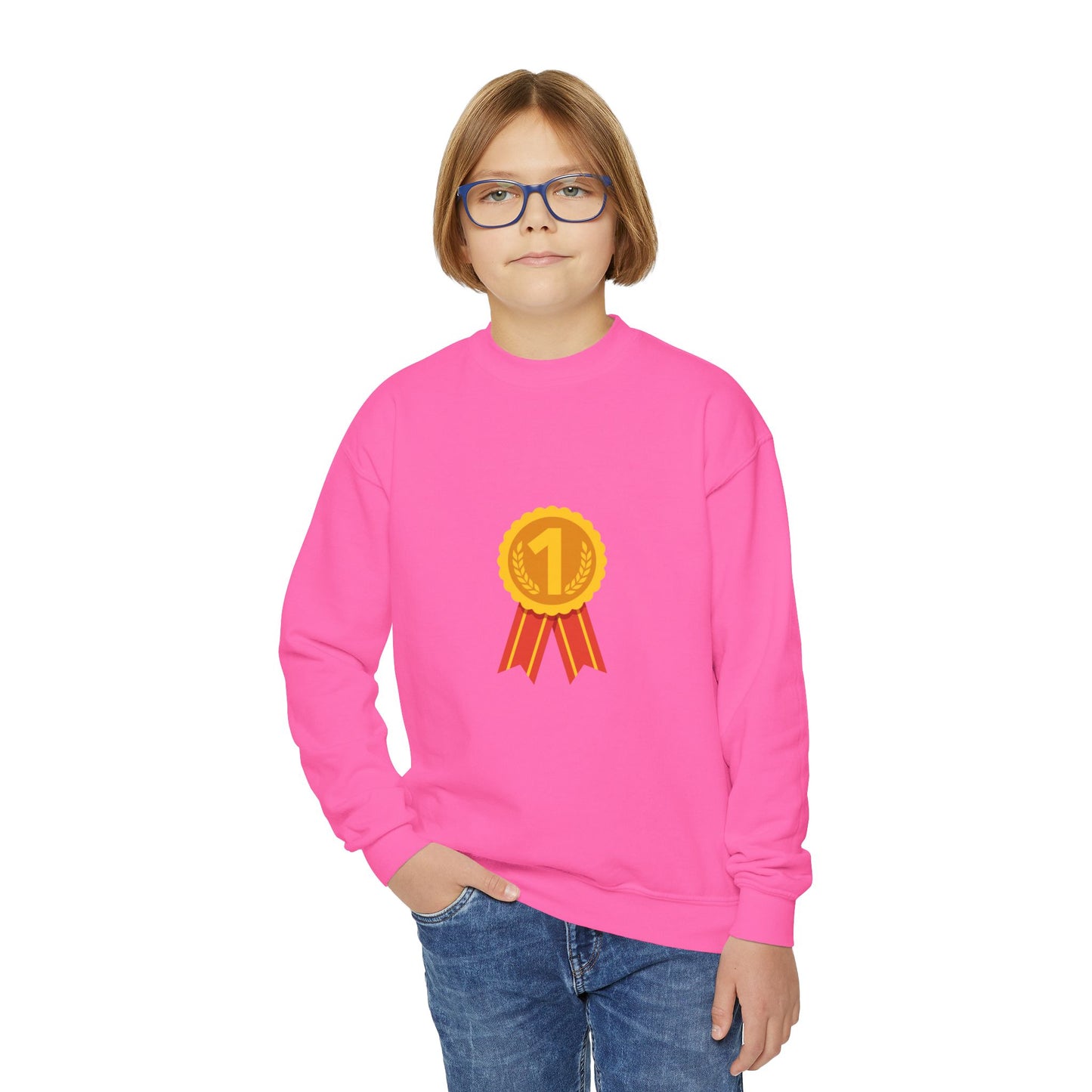 Gold Medal Symbol Youth Crewneck Sweatshirt