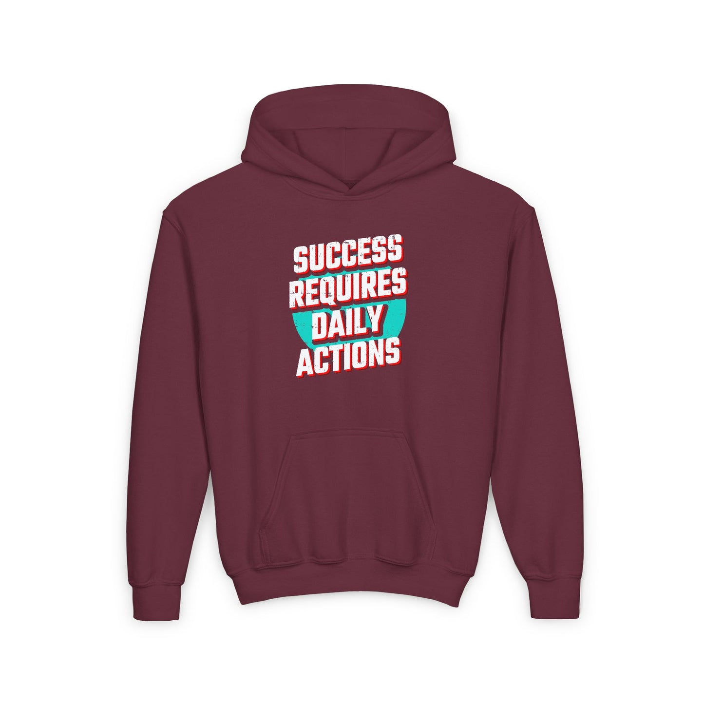Success Requires Daily Actions Youth Heavy Blend Hooded Sweatshirt