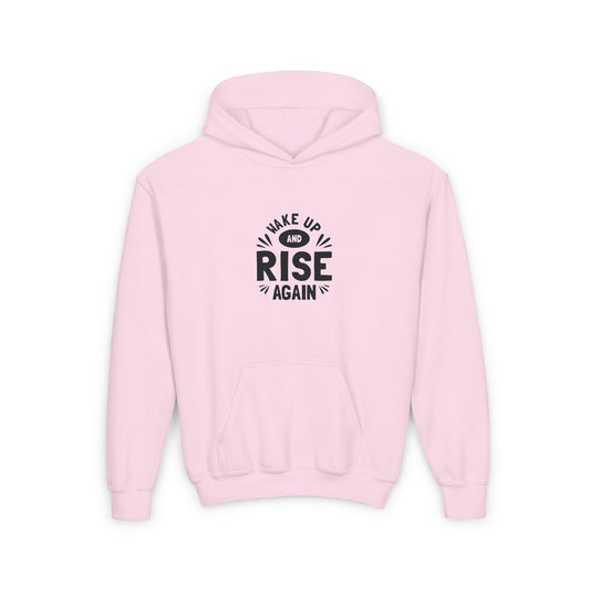 Wake Up And Rise Again Youth Heavy Blend Hooded Sweatshirt