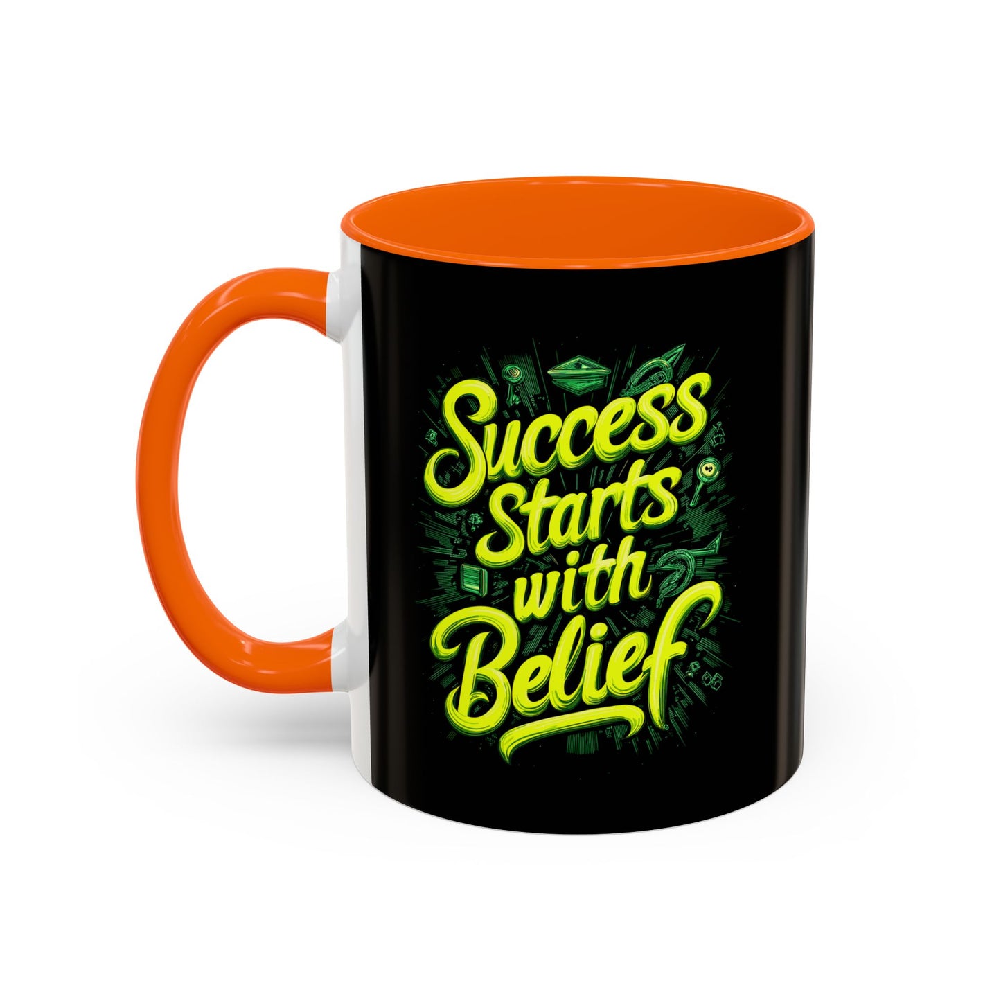 Success Starts With Belief Accent Coffee Mug (11, 15oz)