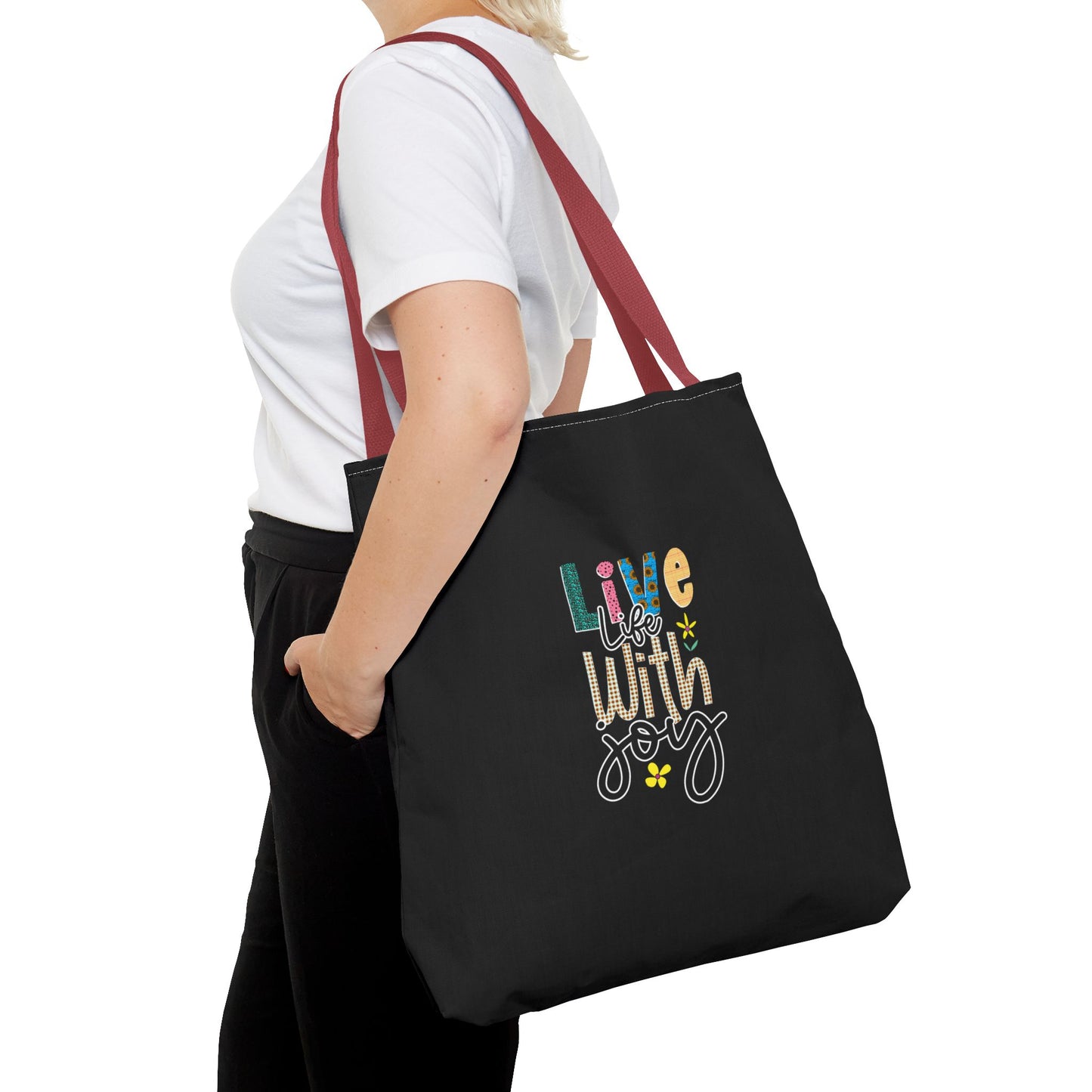 Live Life With Joy Tote Bag (AOP)