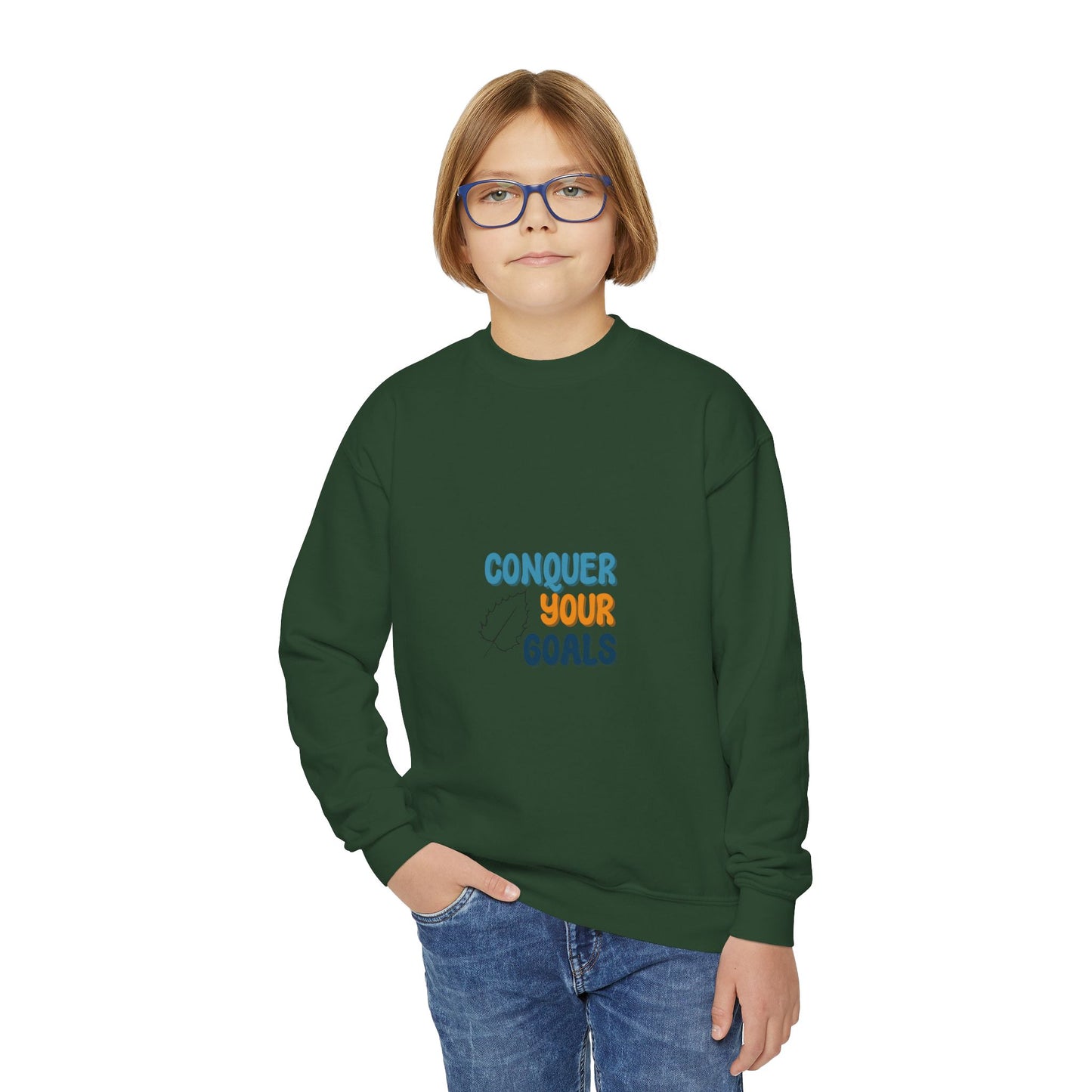 Conquer Your Goals Youth Crewneck Sweatshirt