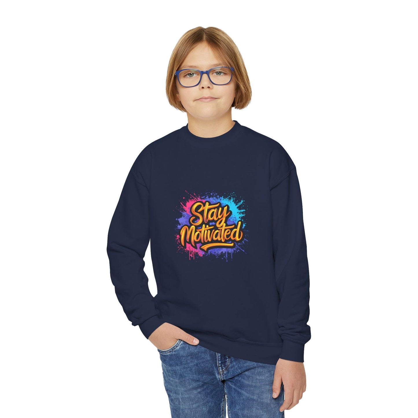Stay Motivated Youth Crewneck Sweatshirt
