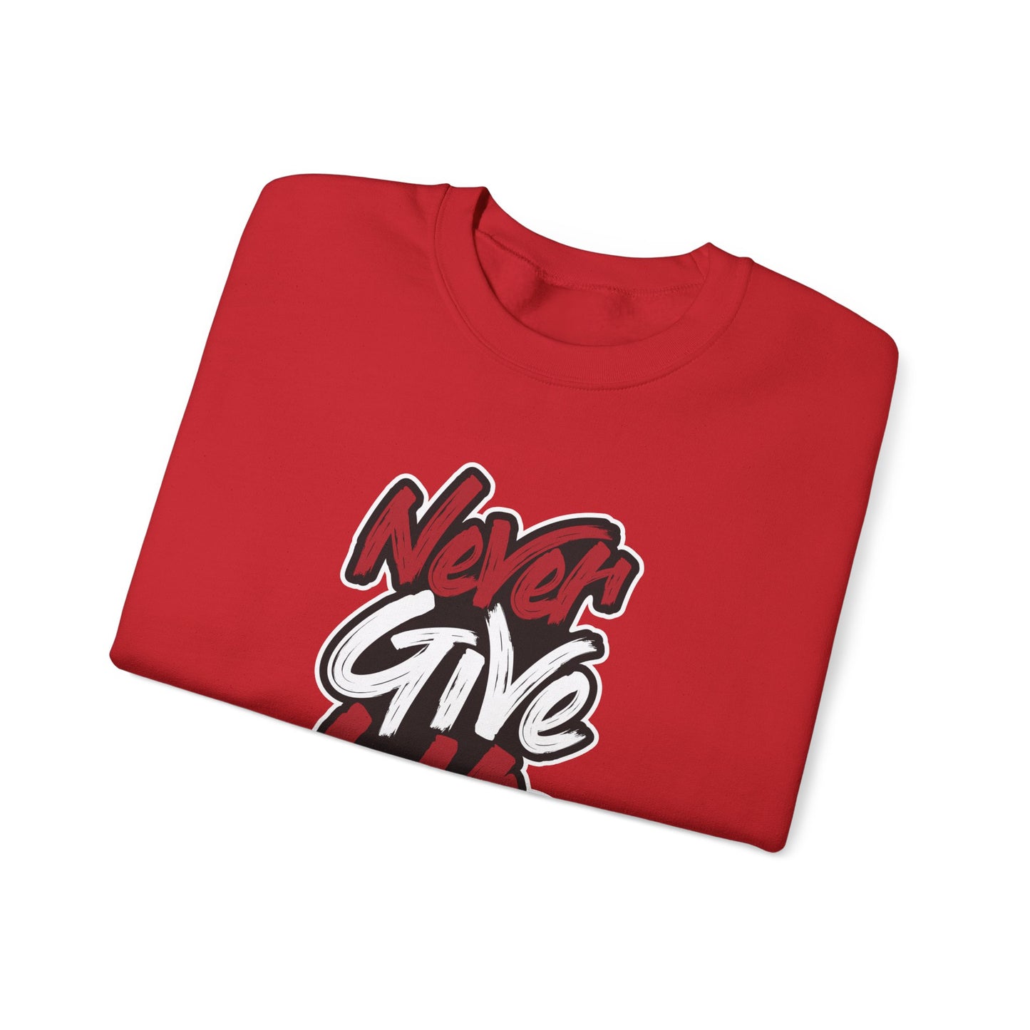 Never Give Up Unisex Heavy Blend™ Crewneck Sweatshirt