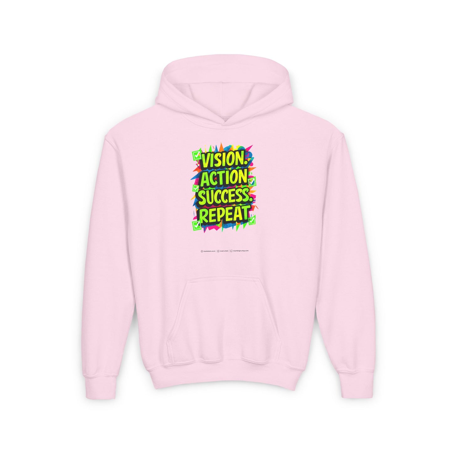 Vision Action Success Repeat Youth Heavy Blend Hooded Sweatshirt