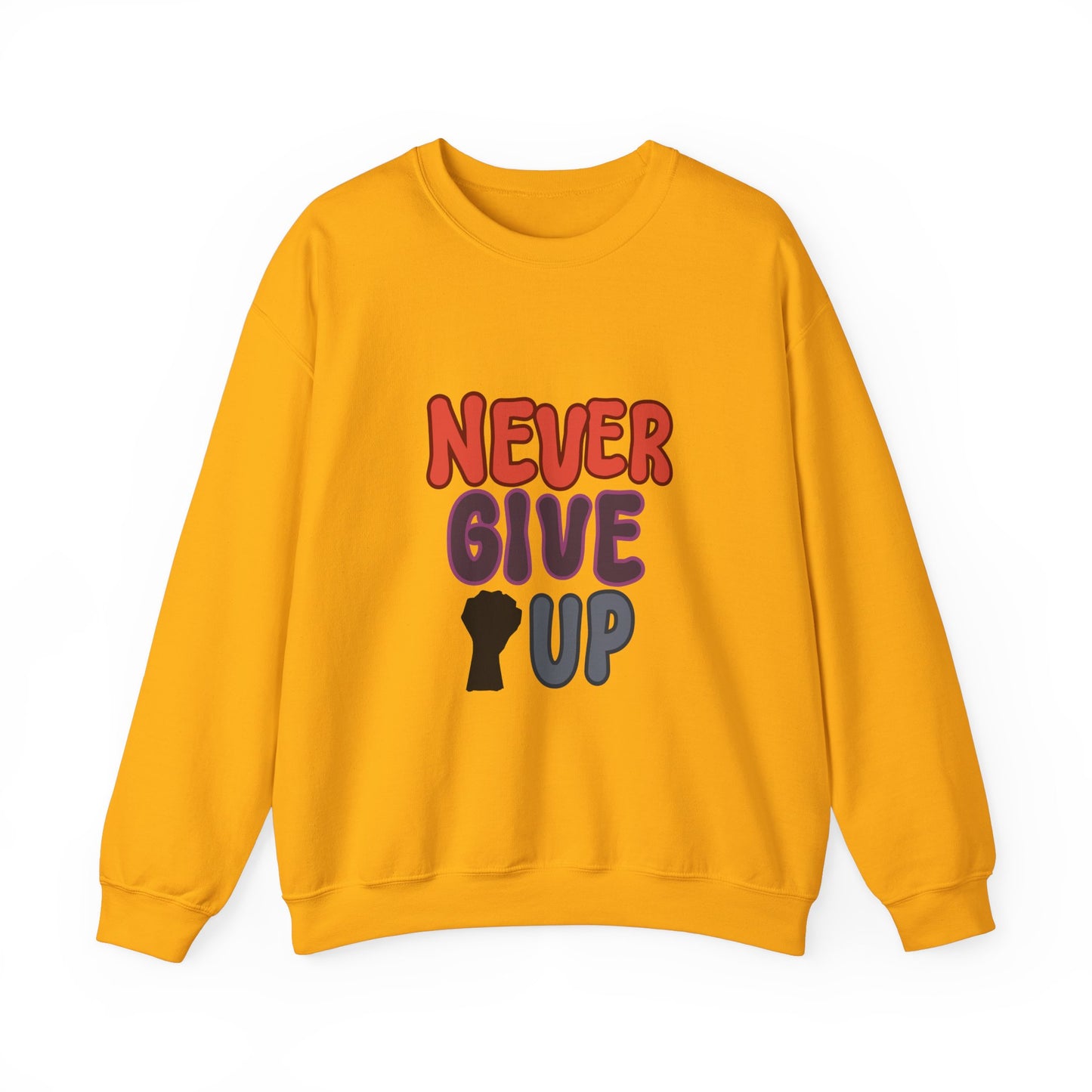 Never Give Up Unisex Heavy Blend™ Crewneck Sweatshirt