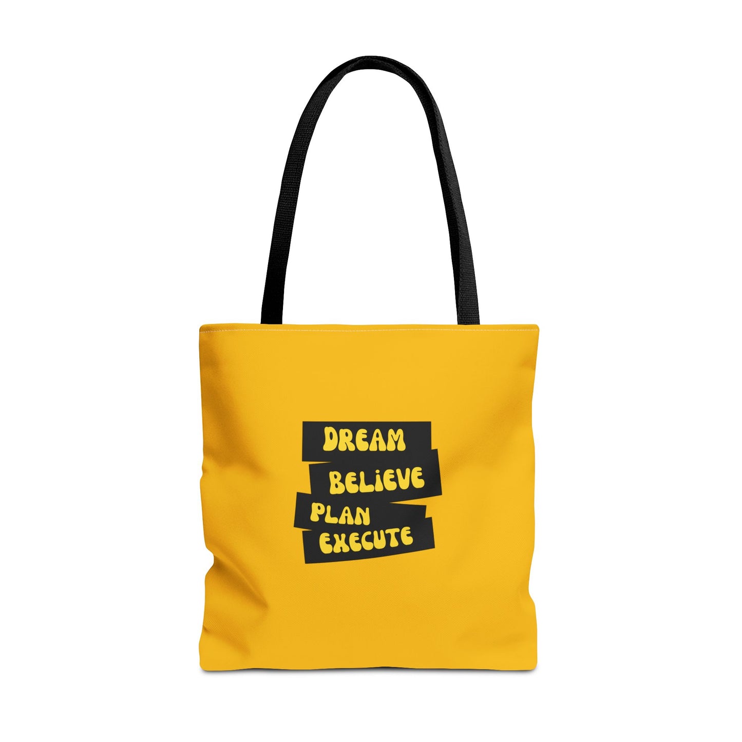 Dream Believe Plan Execute Tote Bag (AOP)