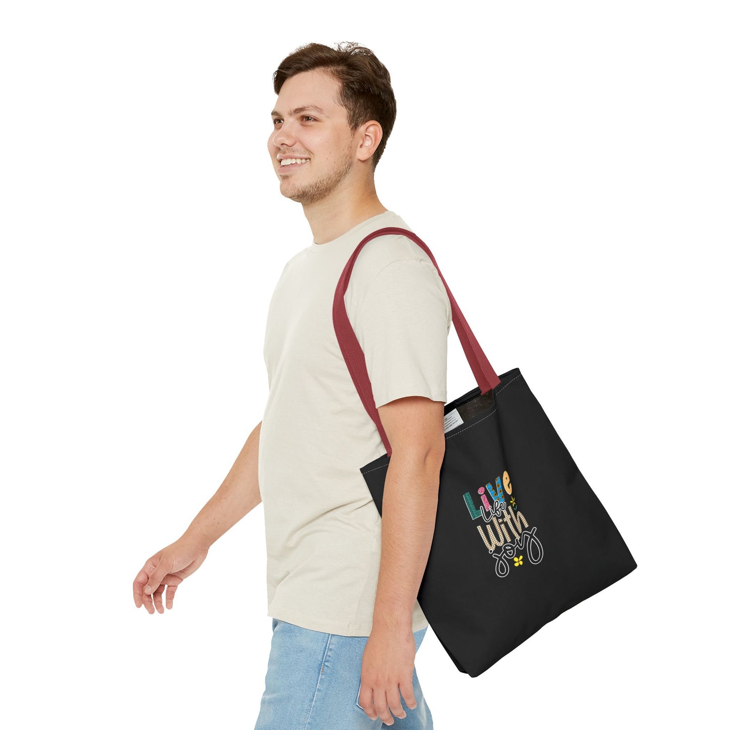 Live Life With Joy Tote Bag (AOP)