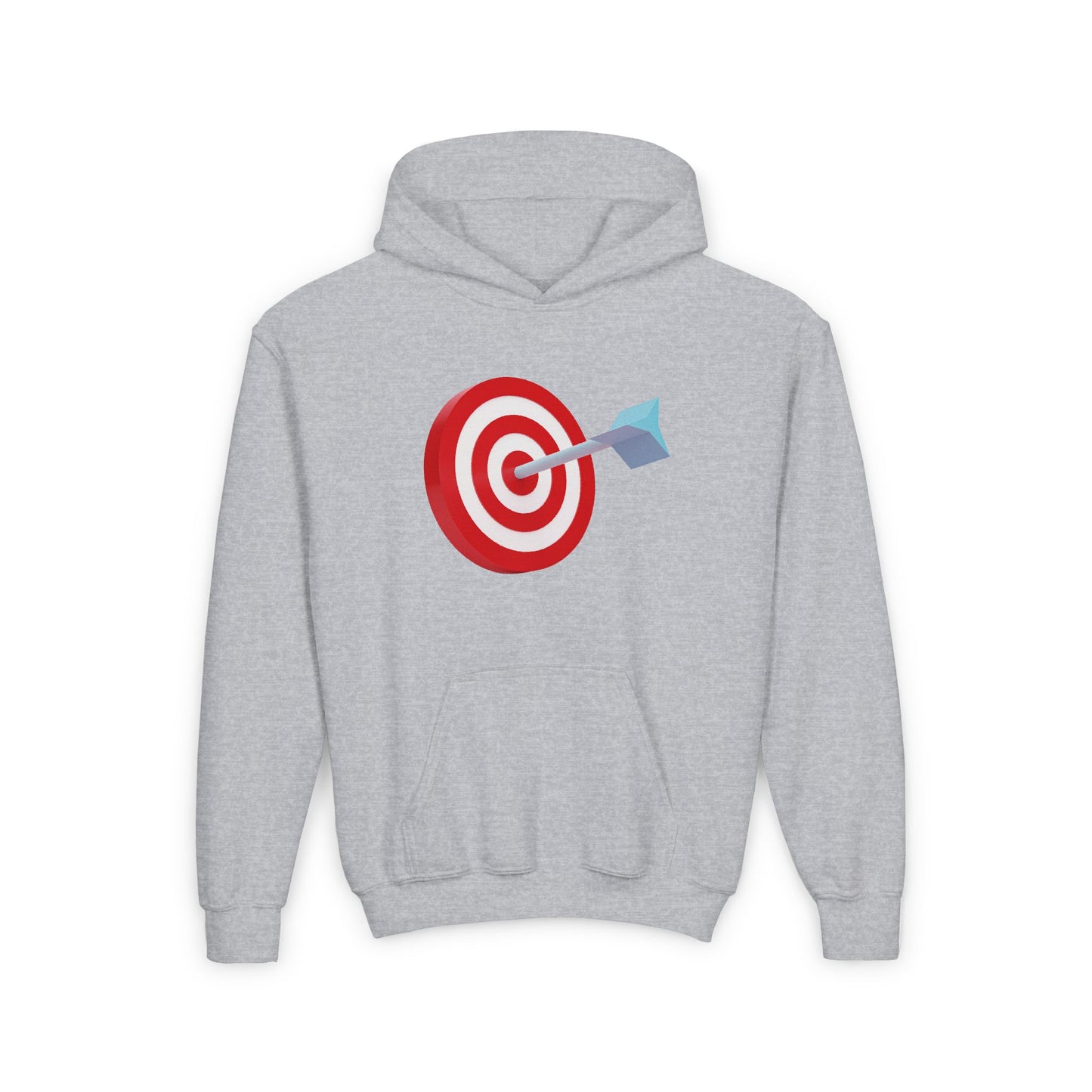 3d Render Arroe Hit The Center Of Target Or Goal Of Success Youth Heavy Blend Hooded Sweatshirt