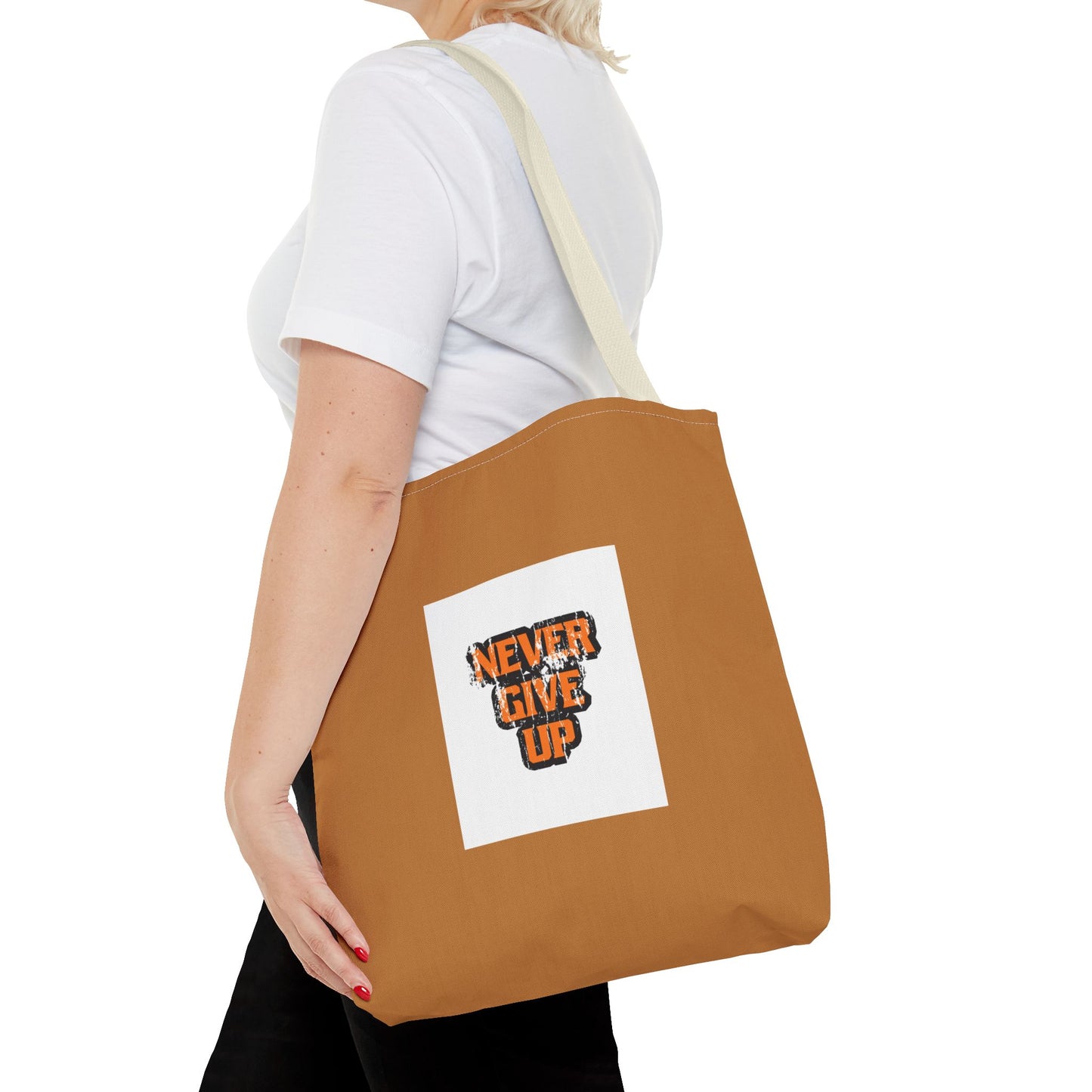 Never Give Up Tote Bag (AOP)