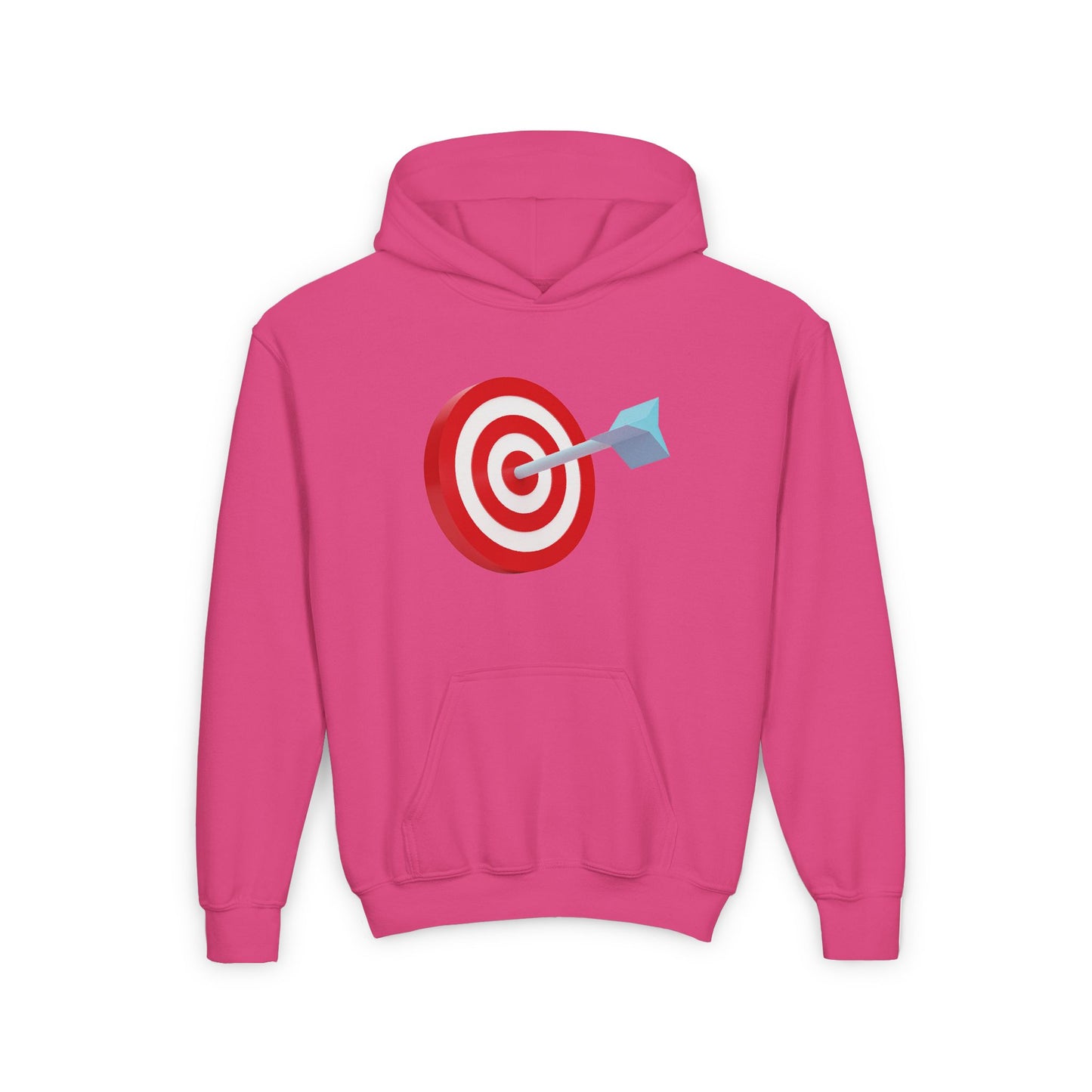 3d Render Arroe Hit The Center Of Target Or Goal Of Success Youth Heavy Blend Hooded Sweatshirt