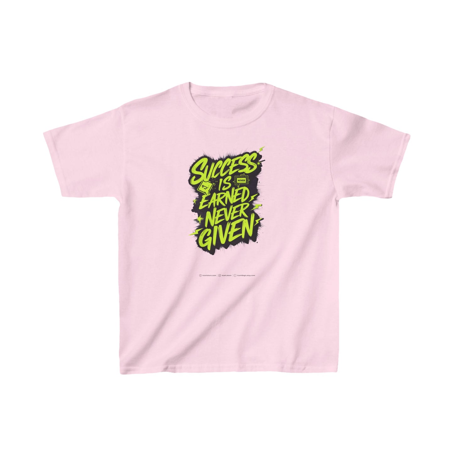 Success Is Never Earned Never Given Kids Heavy Cotton™ Tee