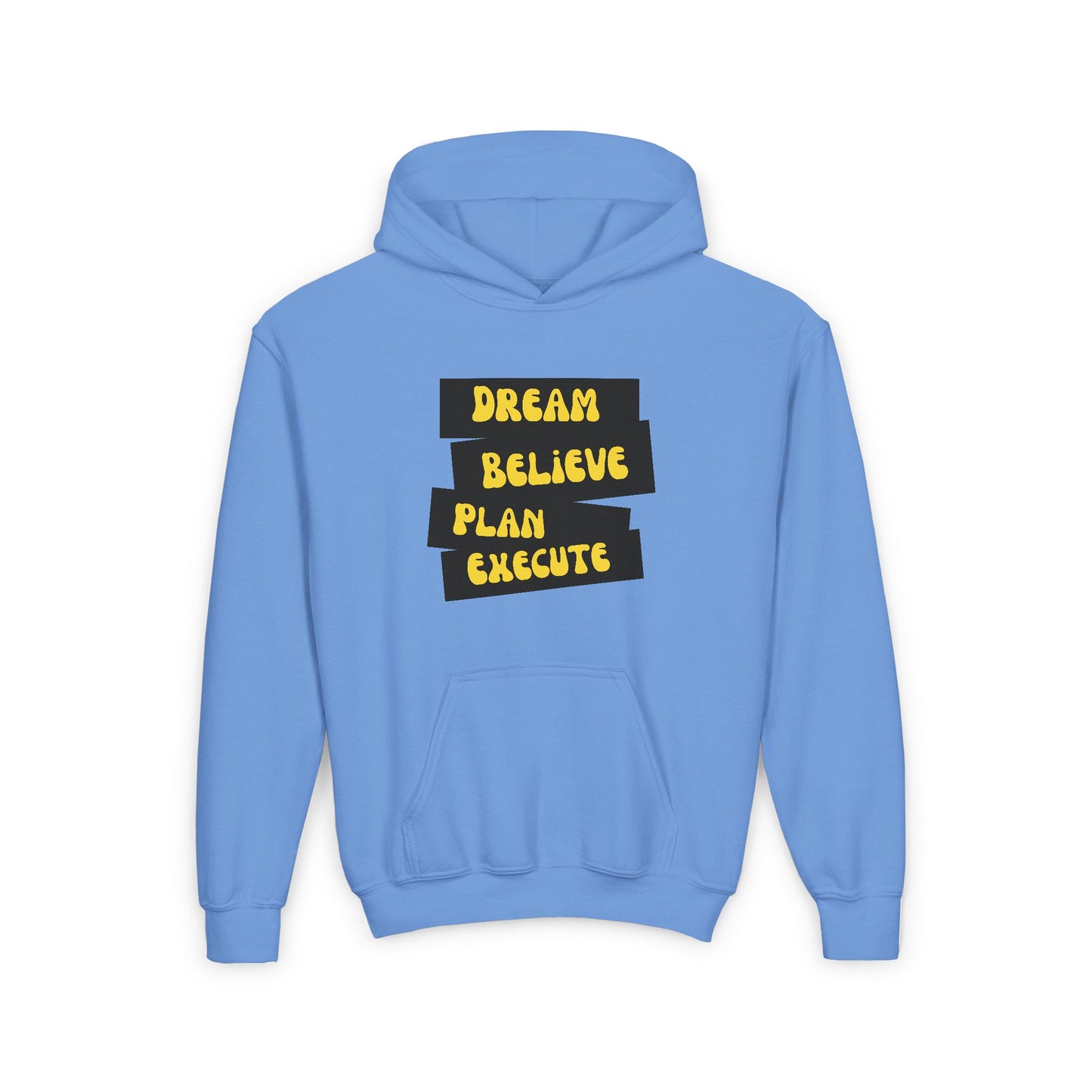 Dream Believe Plan Execute Youth Heavy Blend Hooded Sweatshirt