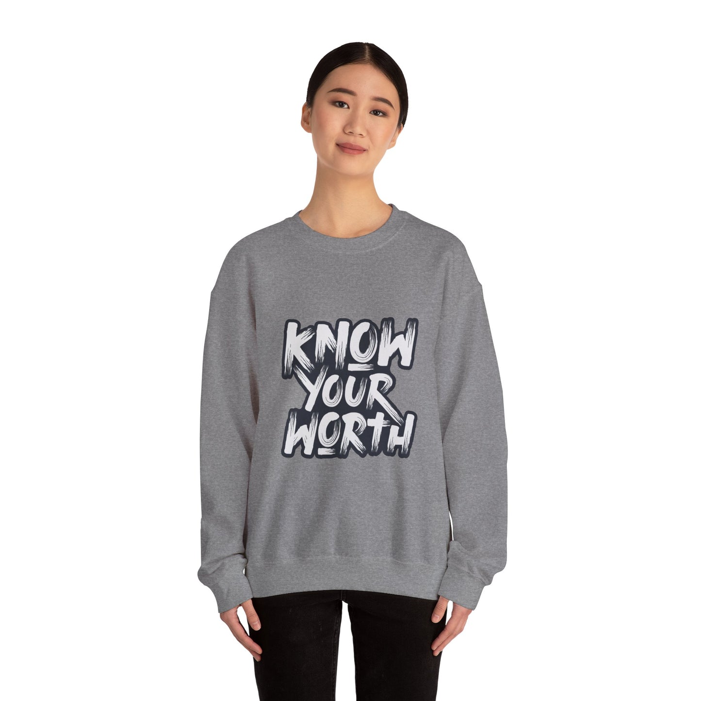 Know Your Worth Unisex Heavy Blend™ Crewneck Sweatshirt