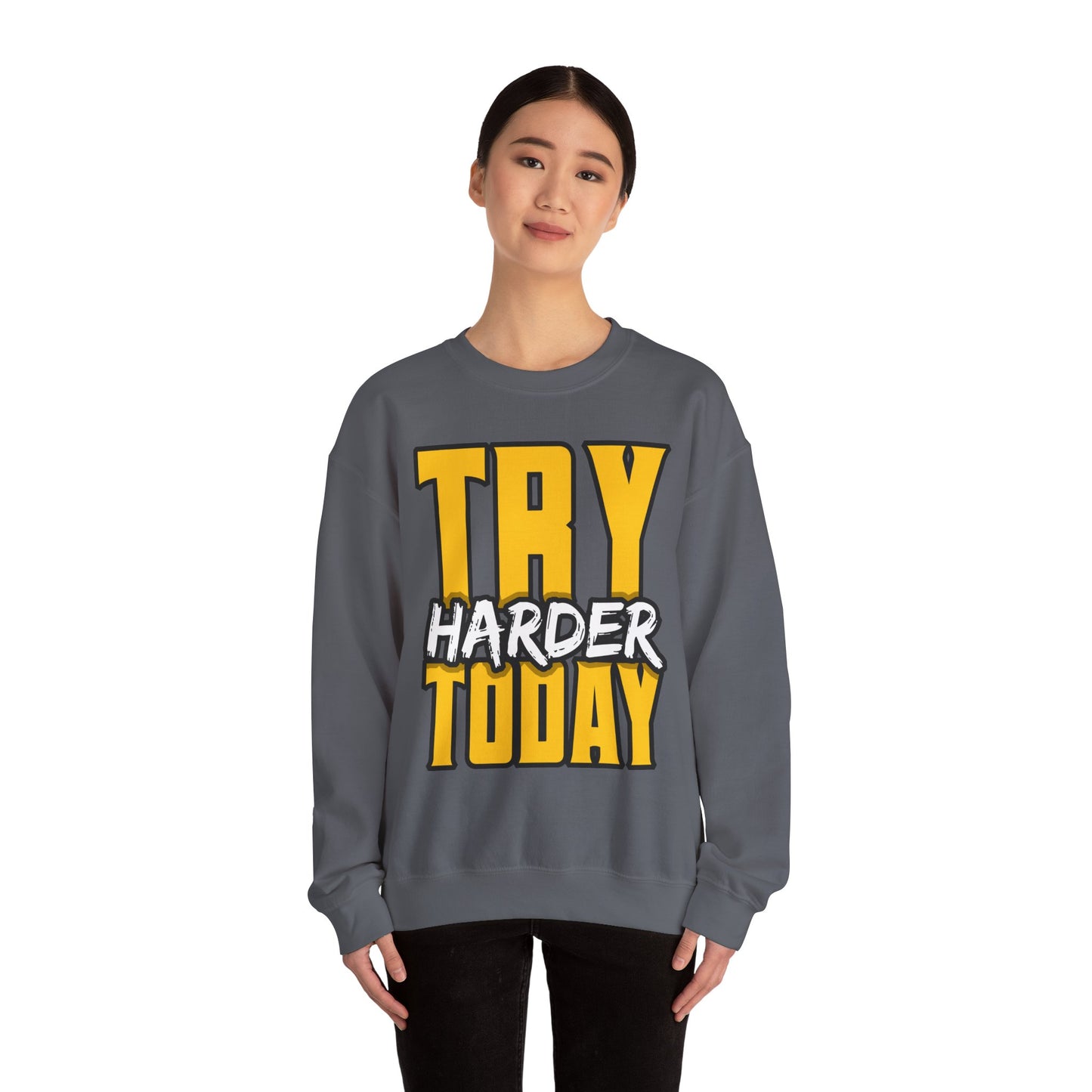 Try Harder Today Unisex Heavy Blend™ Crewneck Sweatshirt