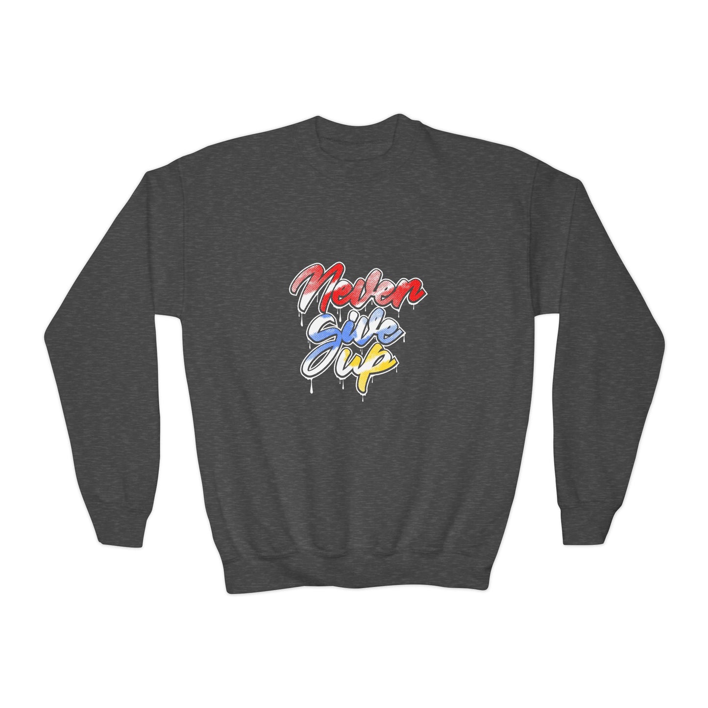 Never Give Up Youth Crewneck Sweatshirt