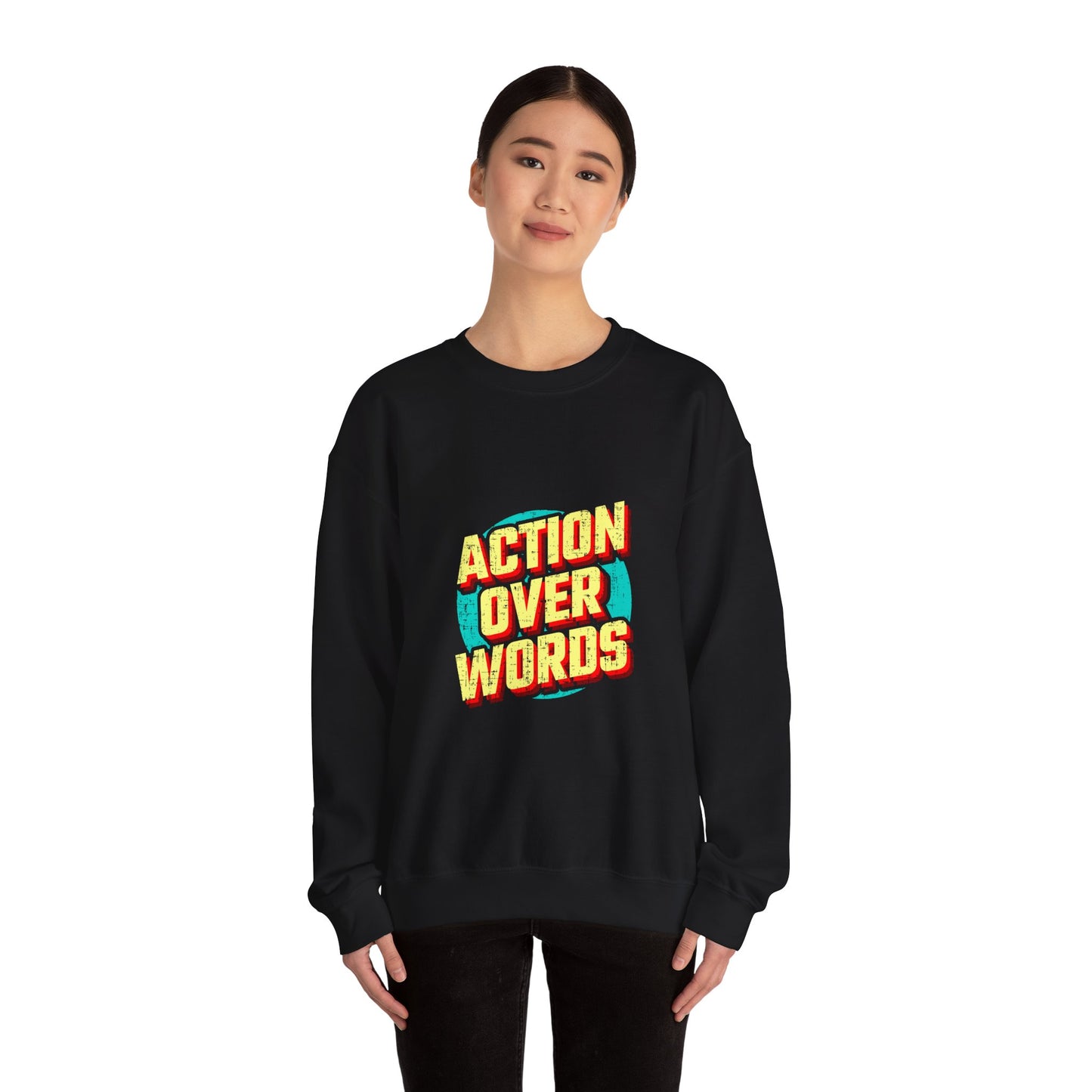 Action Over Words Unisex Heavy Blend™ Crewneck Sweatshirt