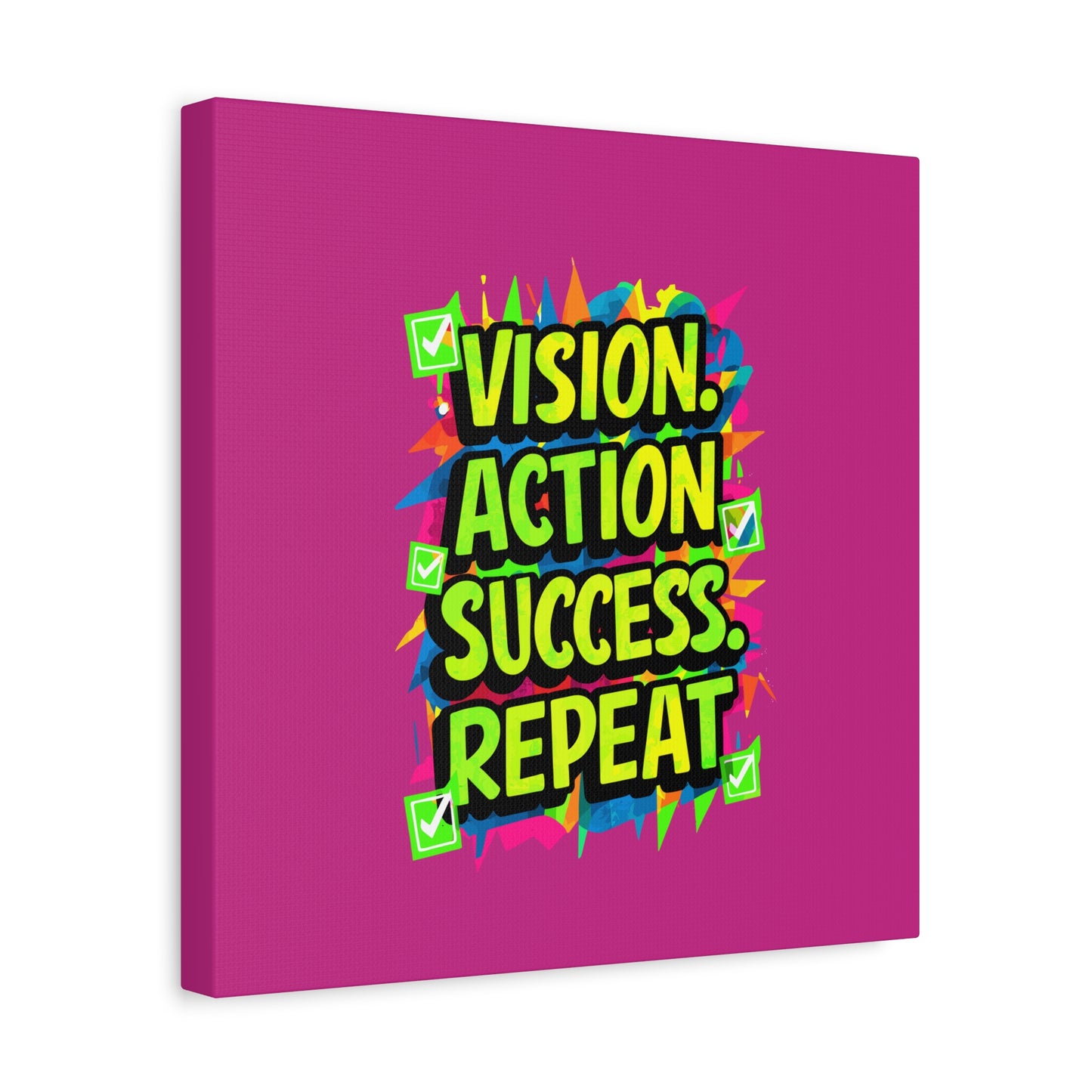 Vision Action Success Repeat Matte Canvas, Stretched, 1.25"