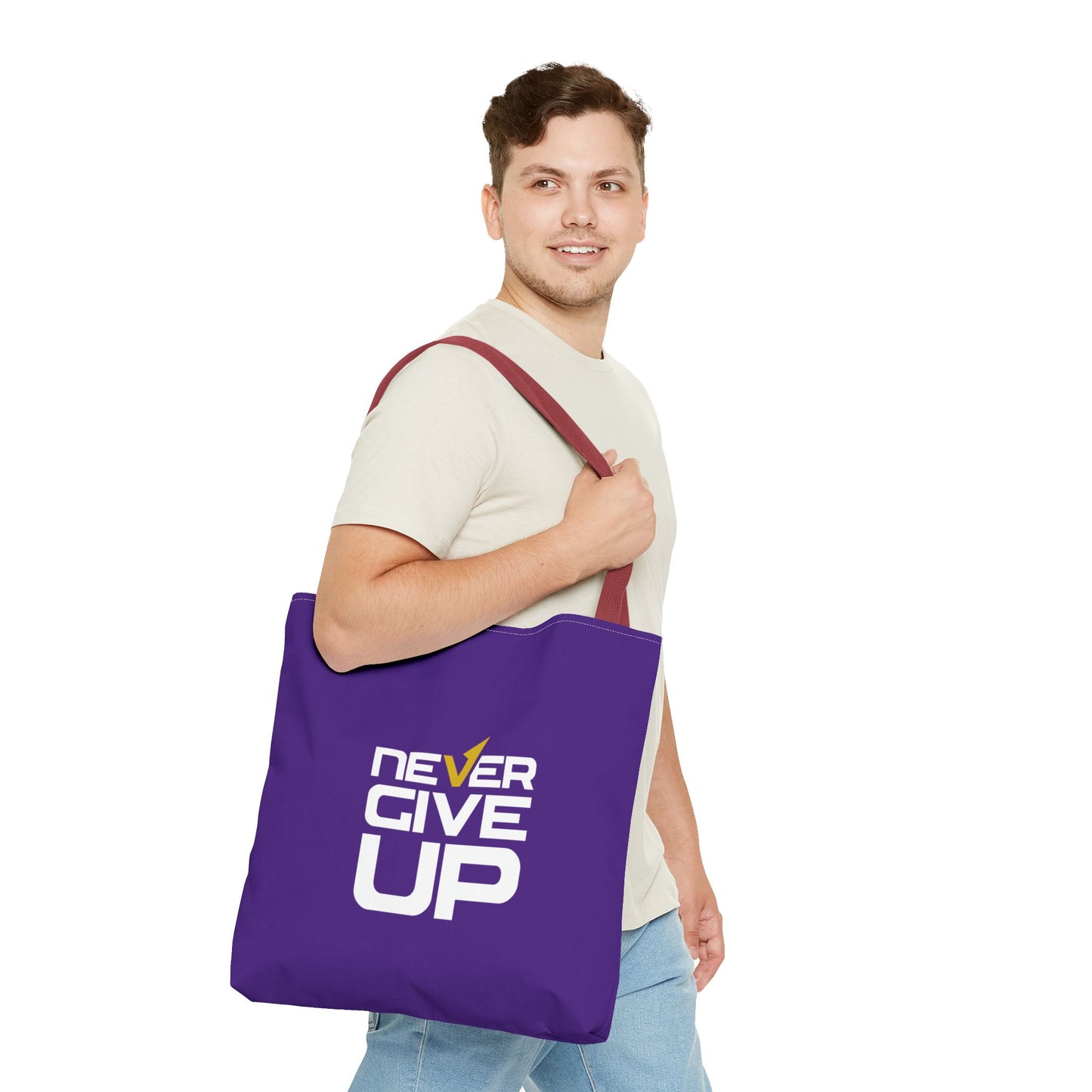 Never Give Up Tote Bag (AOP)