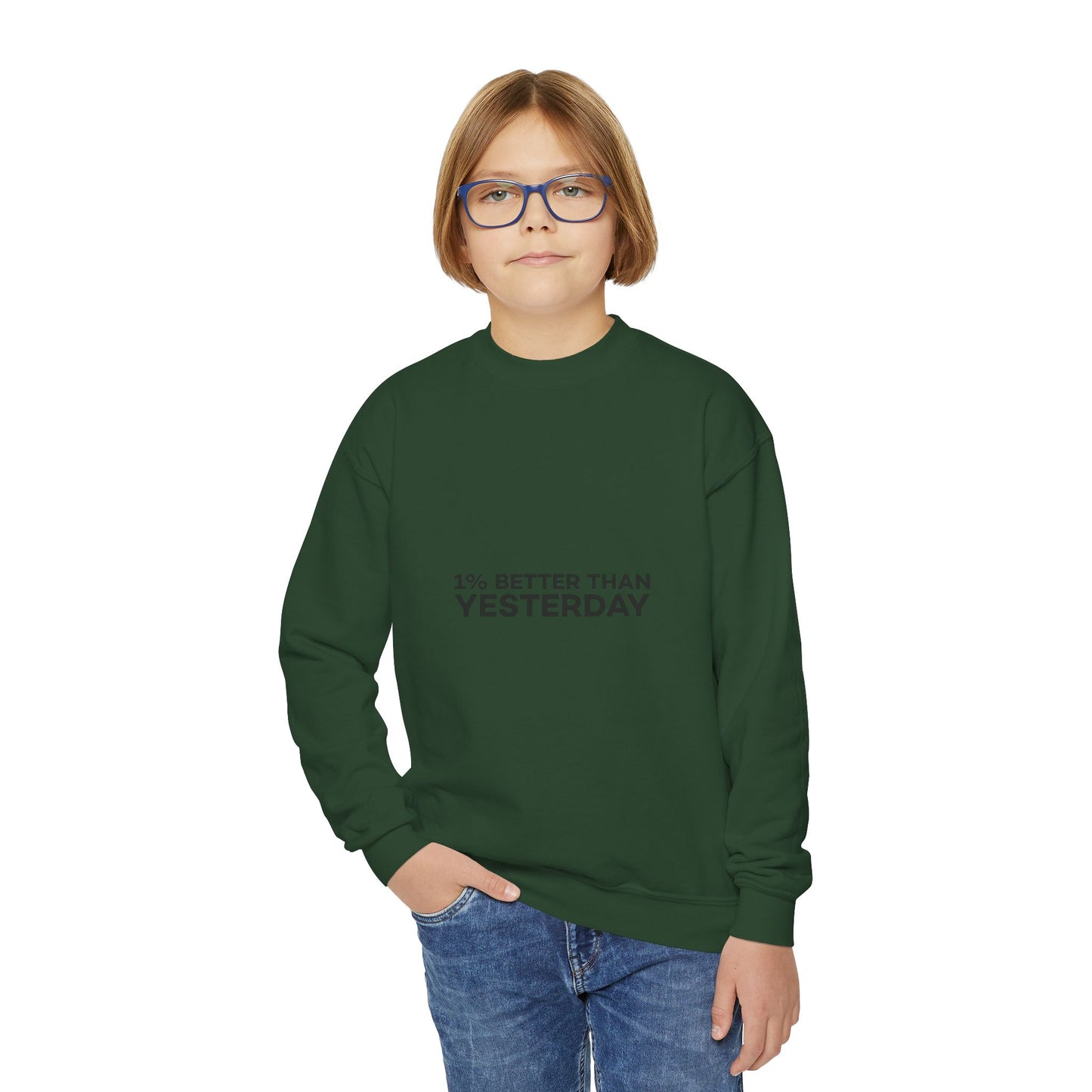 1% Better Than Yesterday Youth Crewneck Sweatshirt