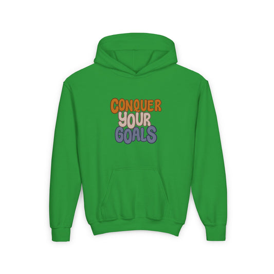 Conquer Your Goals Youth Heavy Blend Hooded Sweatshirt