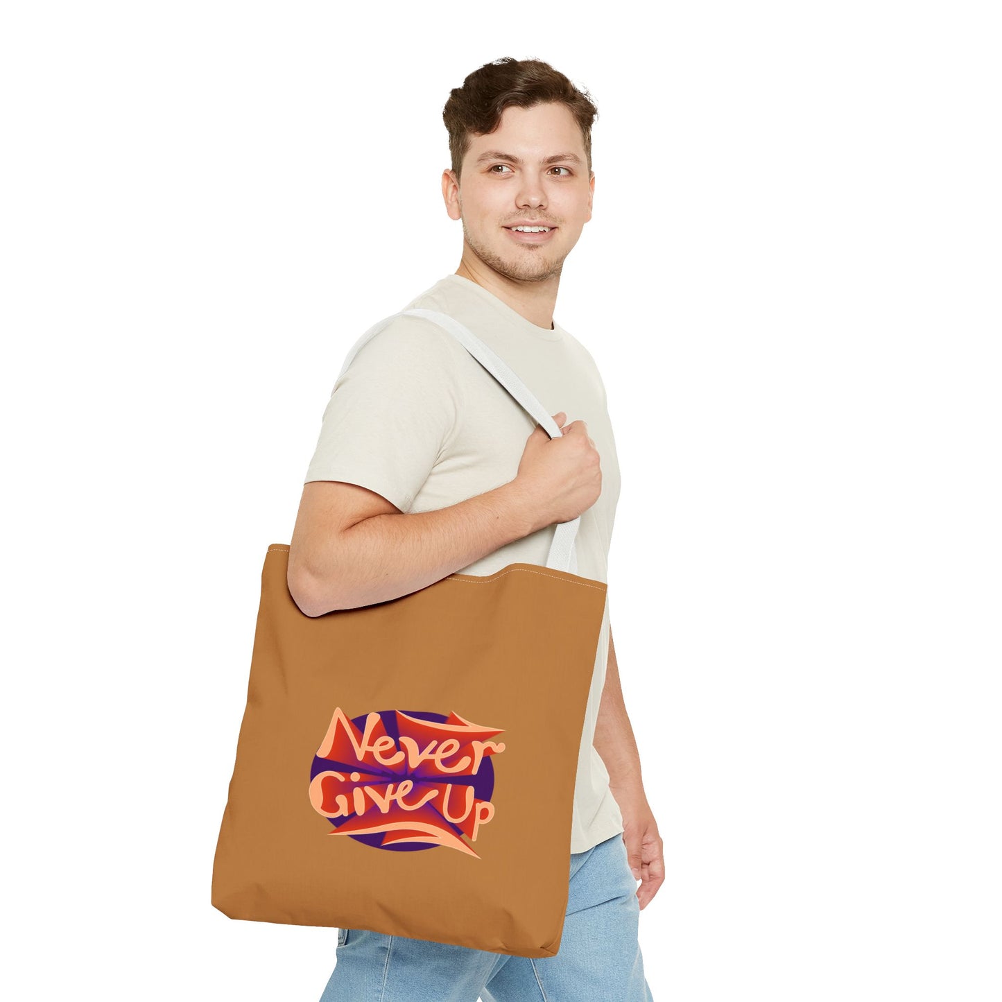 Never Give Up Tote Bag (AOP)
