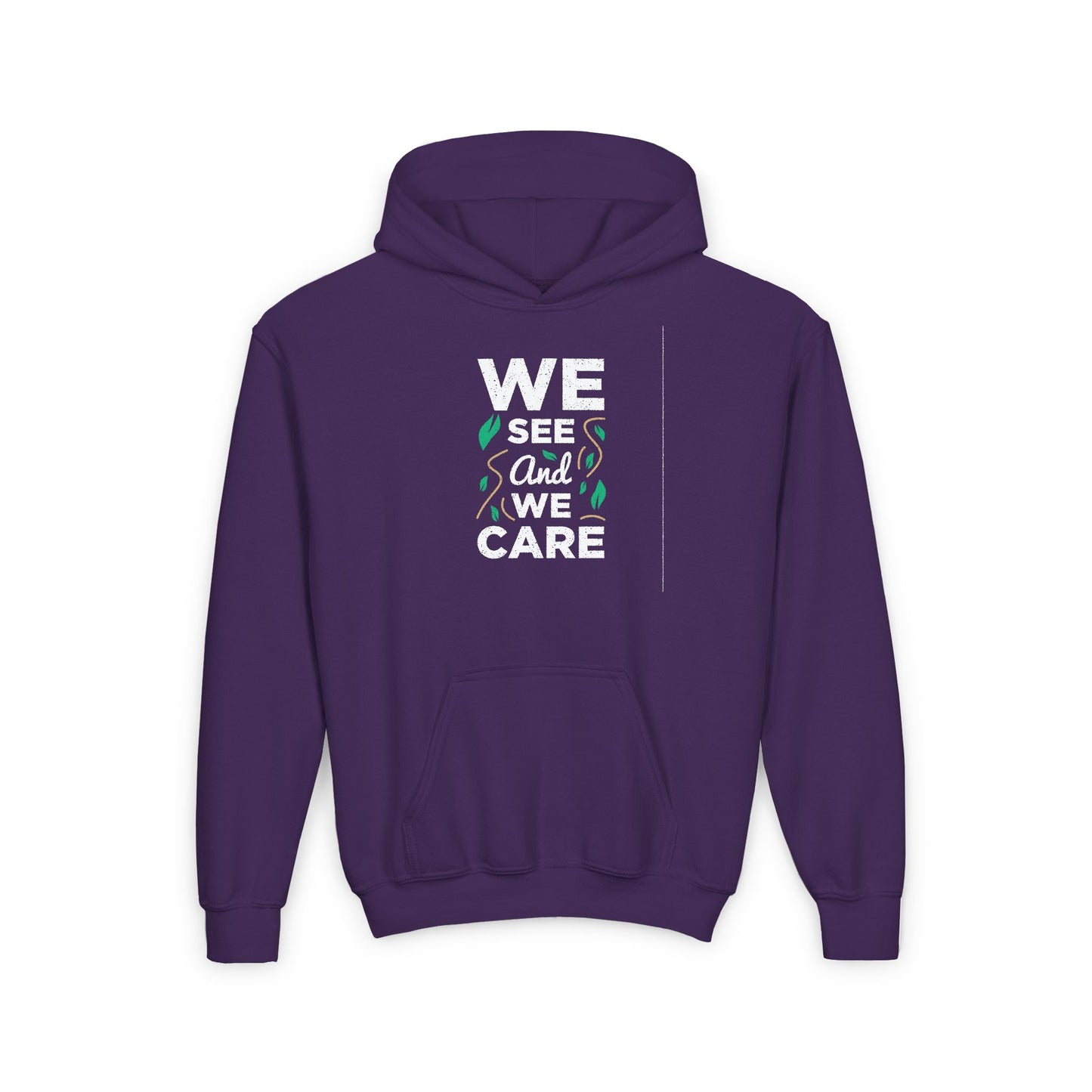 We See And We Care Youth Heavy Blend Hooded Sweatshirt