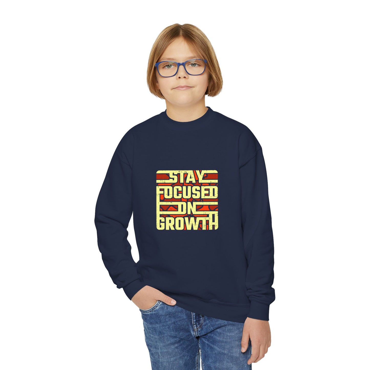 Stay Focused On Growth Youth Crewneck Sweatshirt