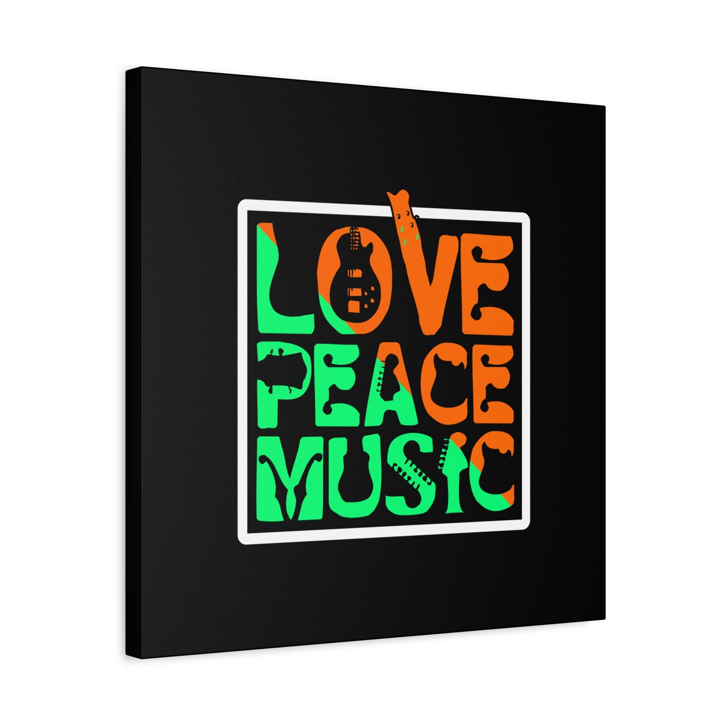Love Peace Music Matte Canvas, Stretched, 1.25"