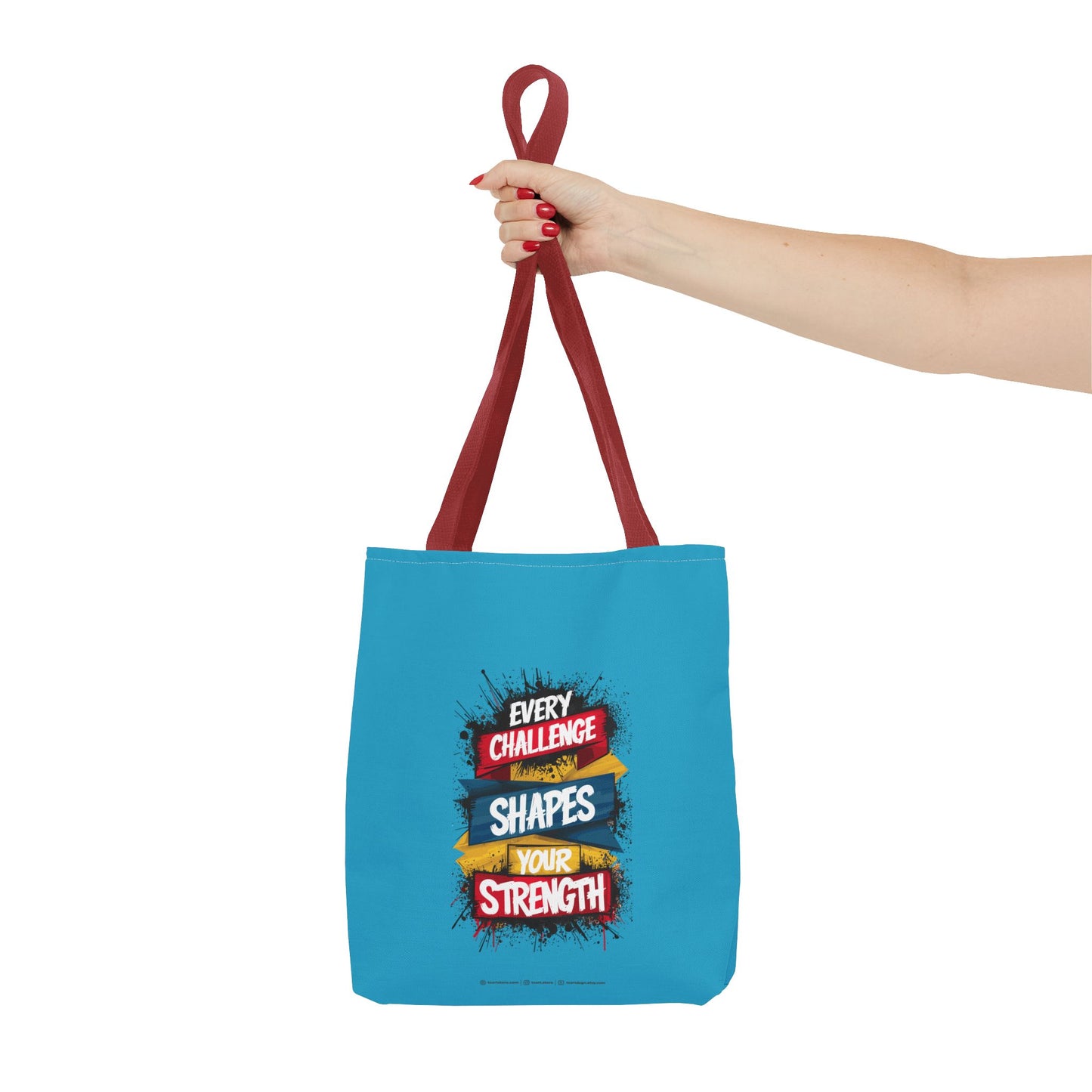 Every Challenge Shapes Your Strength Tote Bag (AOP)