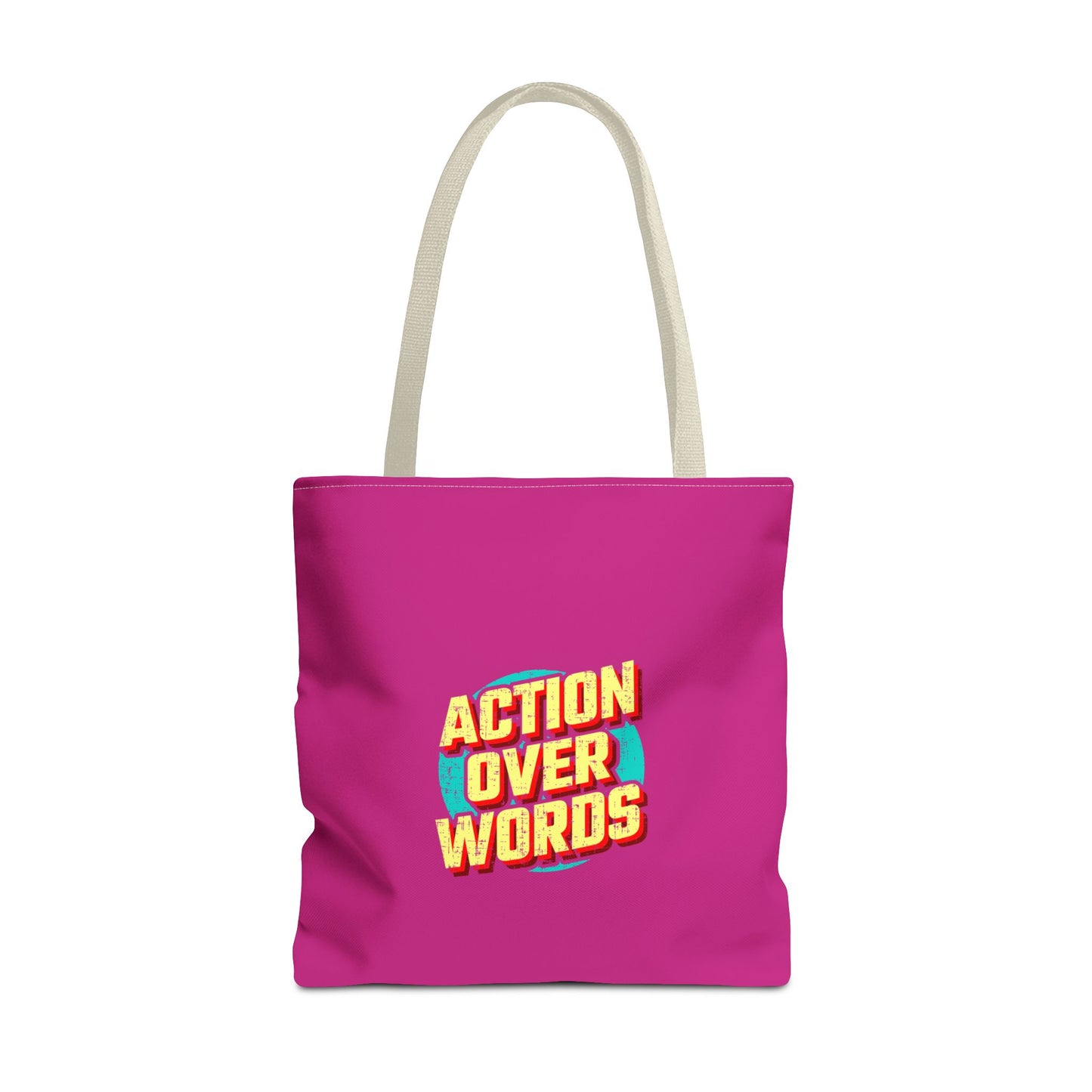 Action Over Words Tote Bag (AOP)