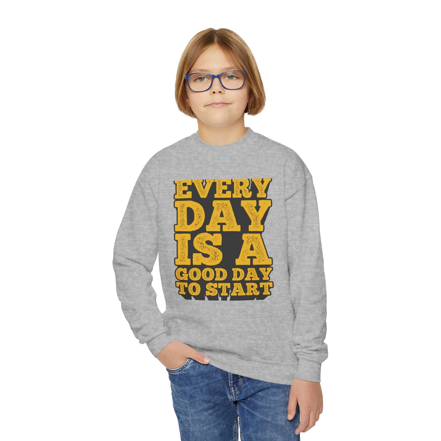 Every Day Is A Good Day To Start Youth Crewneck Sweatshirt