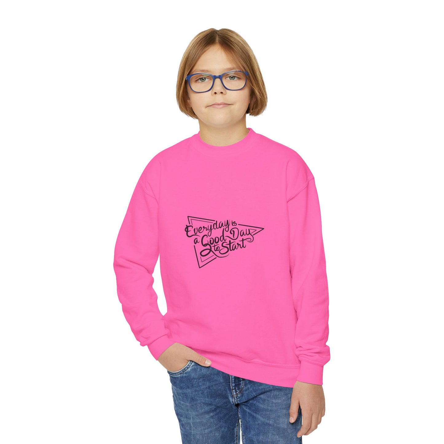 Every Day Is A Good Day To Start Youth Crewneck Sweatshirt