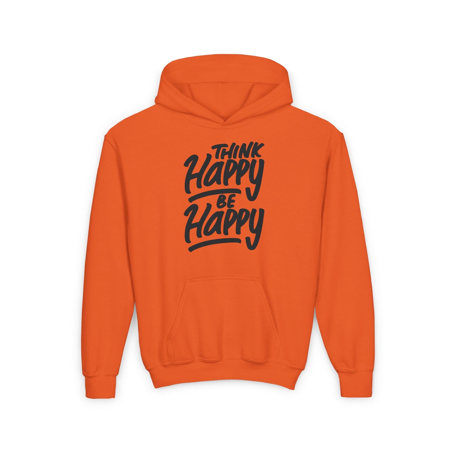 Think Happy Be Happy Youth Heavy Blend Hooded Sweatshirt