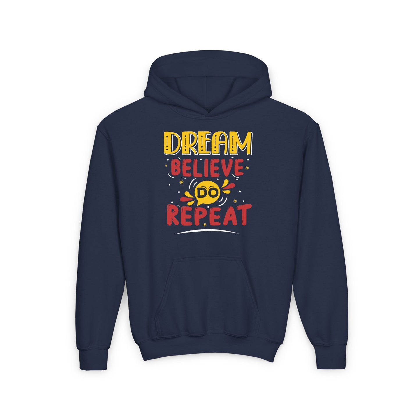 Dream Believe Repeat Youth Heavy Blend Hooded Sweatshirt