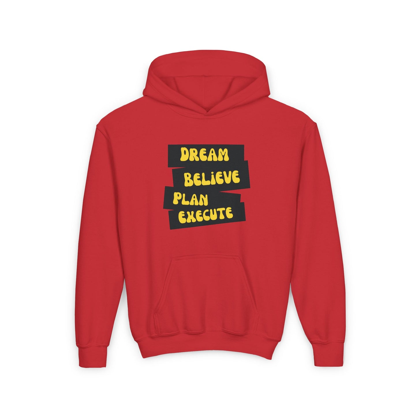 Dream Believe Plan Execute Youth Heavy Blend Hooded Sweatshirt