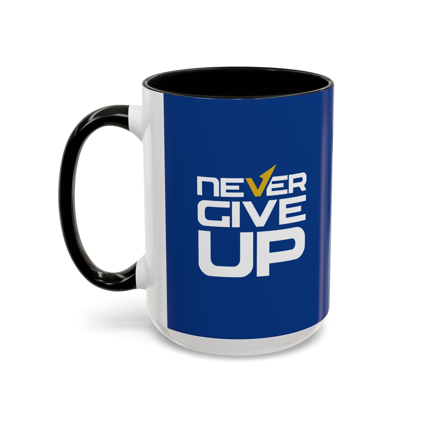 Never Give Up Accent Coffee Mug (11, 15oz)