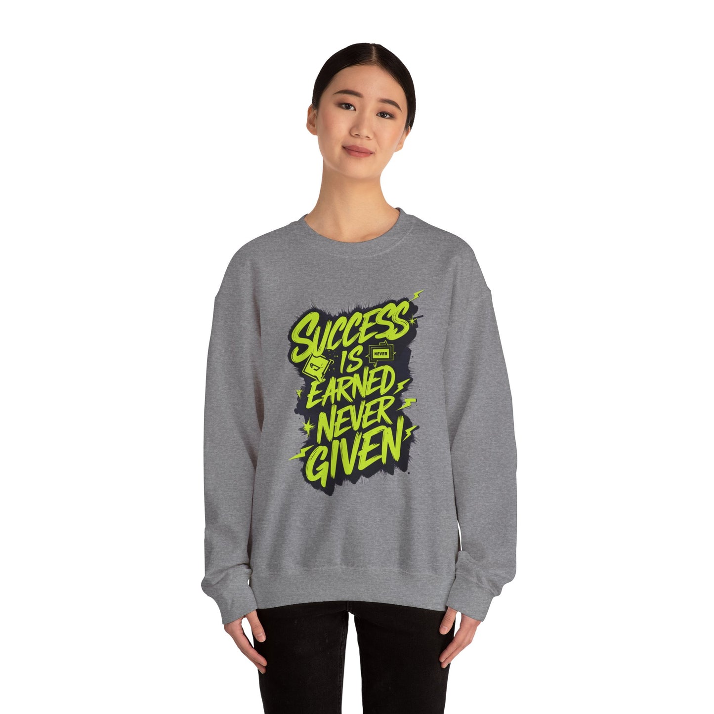 Success Is Never Earned Never Given Unisex Heavy Blend™ Crewneck Sweatshirt