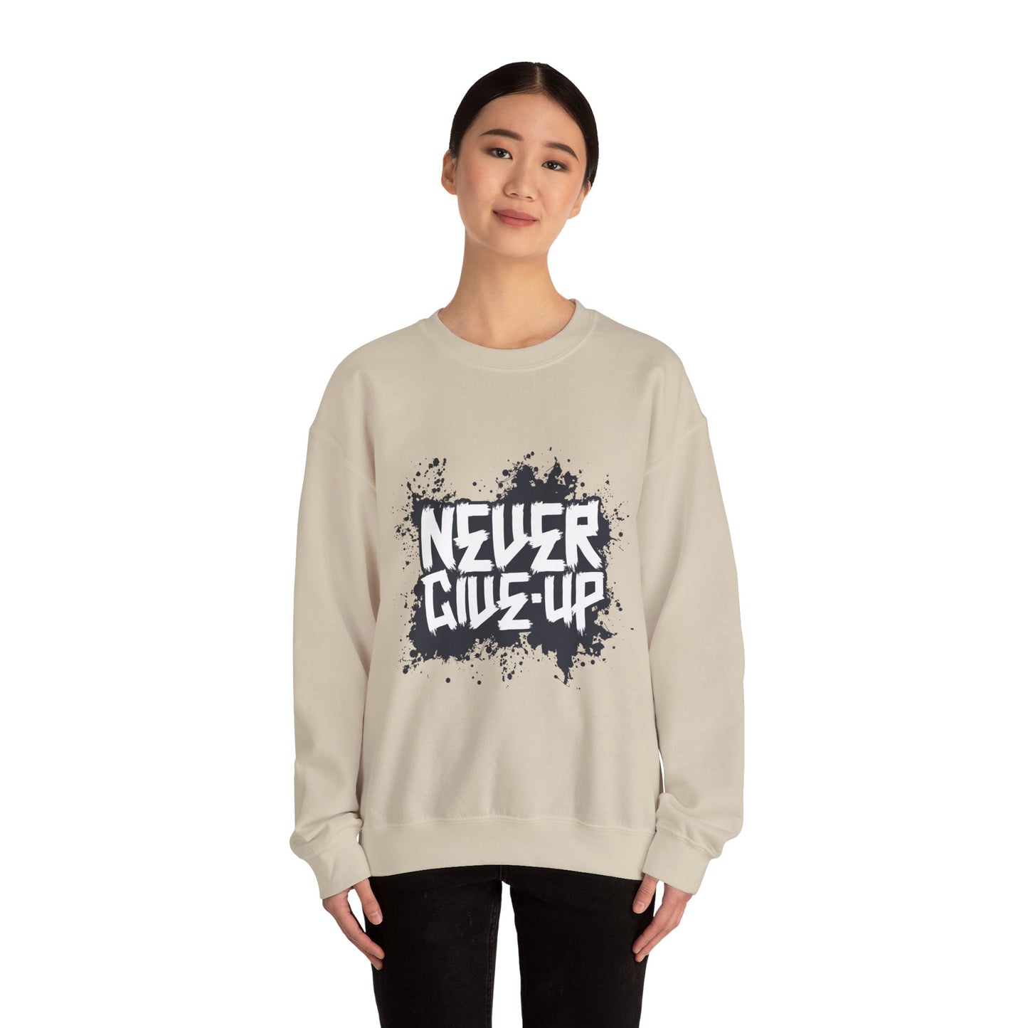 Never Give Up Unisex Heavy Blend™ Crewneck Sweatshirt