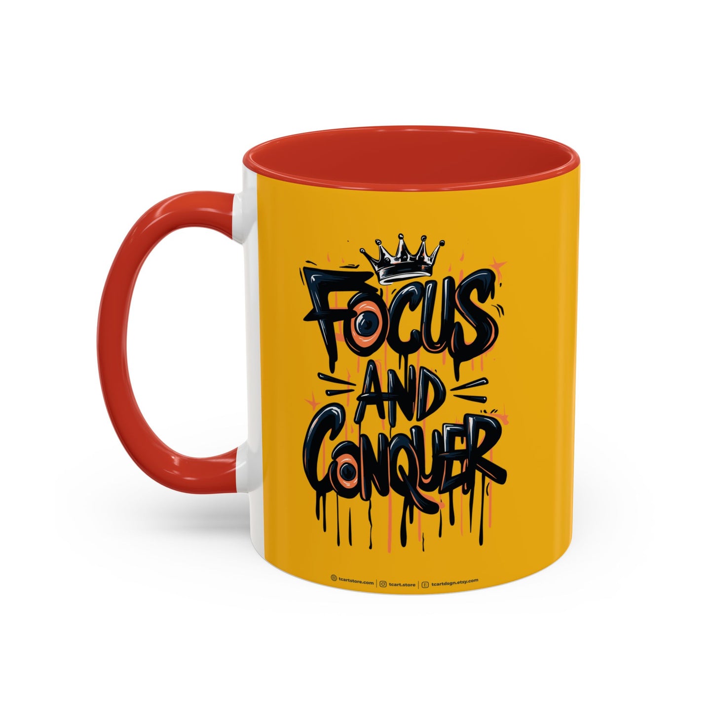 Focus And Conquer Accent Coffee Mug (11, 15oz)
