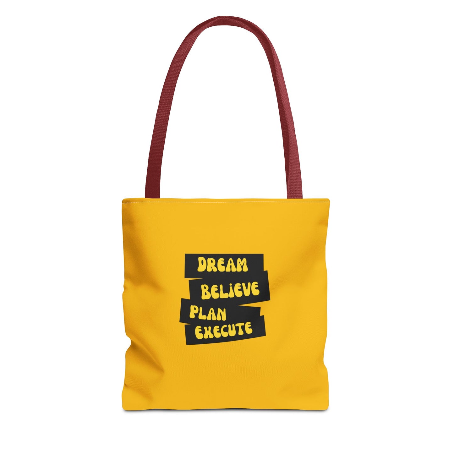 Dream Believe Plan Execute Tote Bag (AOP)